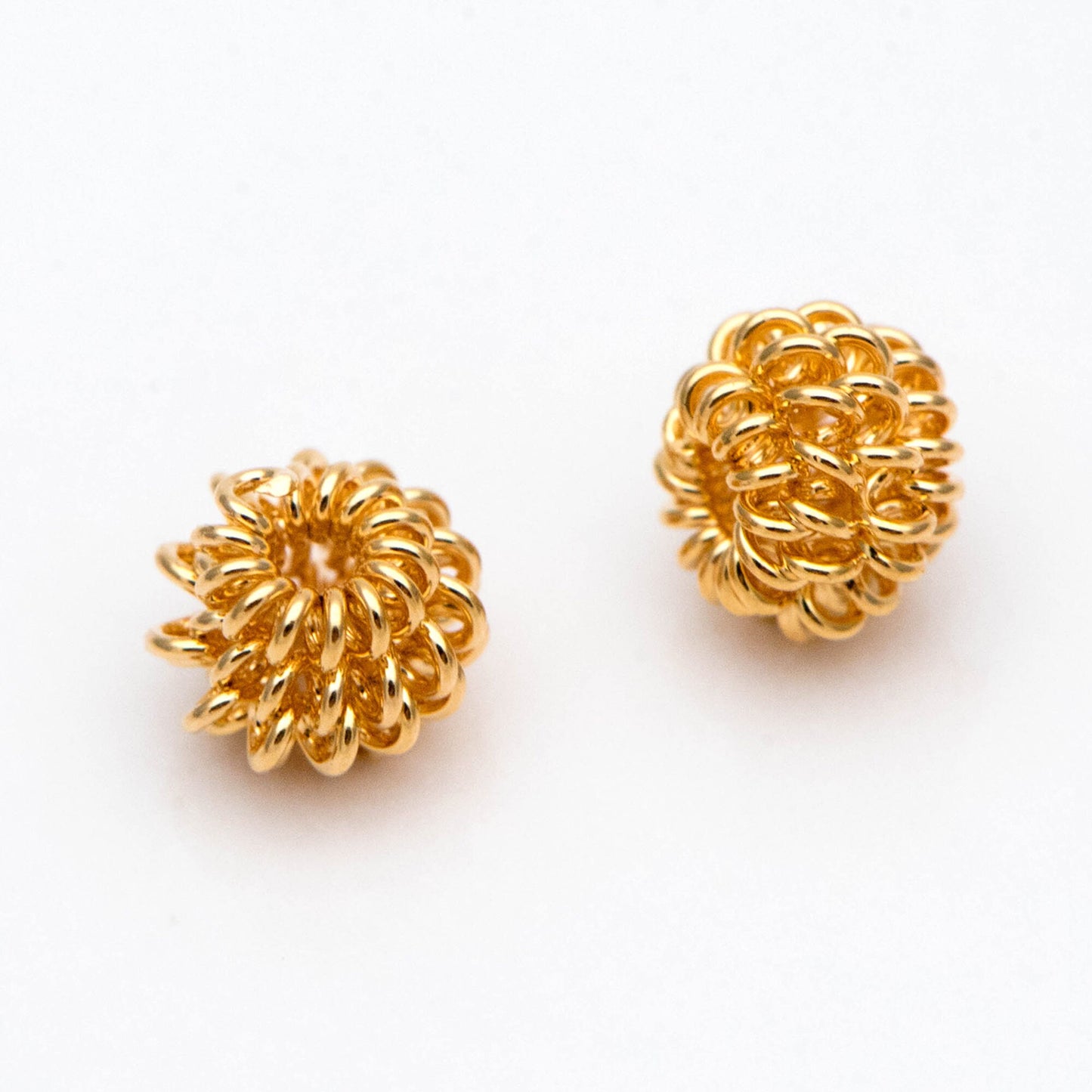 20pcs Gold Twisted Wire Ball Beads, Jewelry Making, Diy Material, Jewelry Supplies (GB-2960)