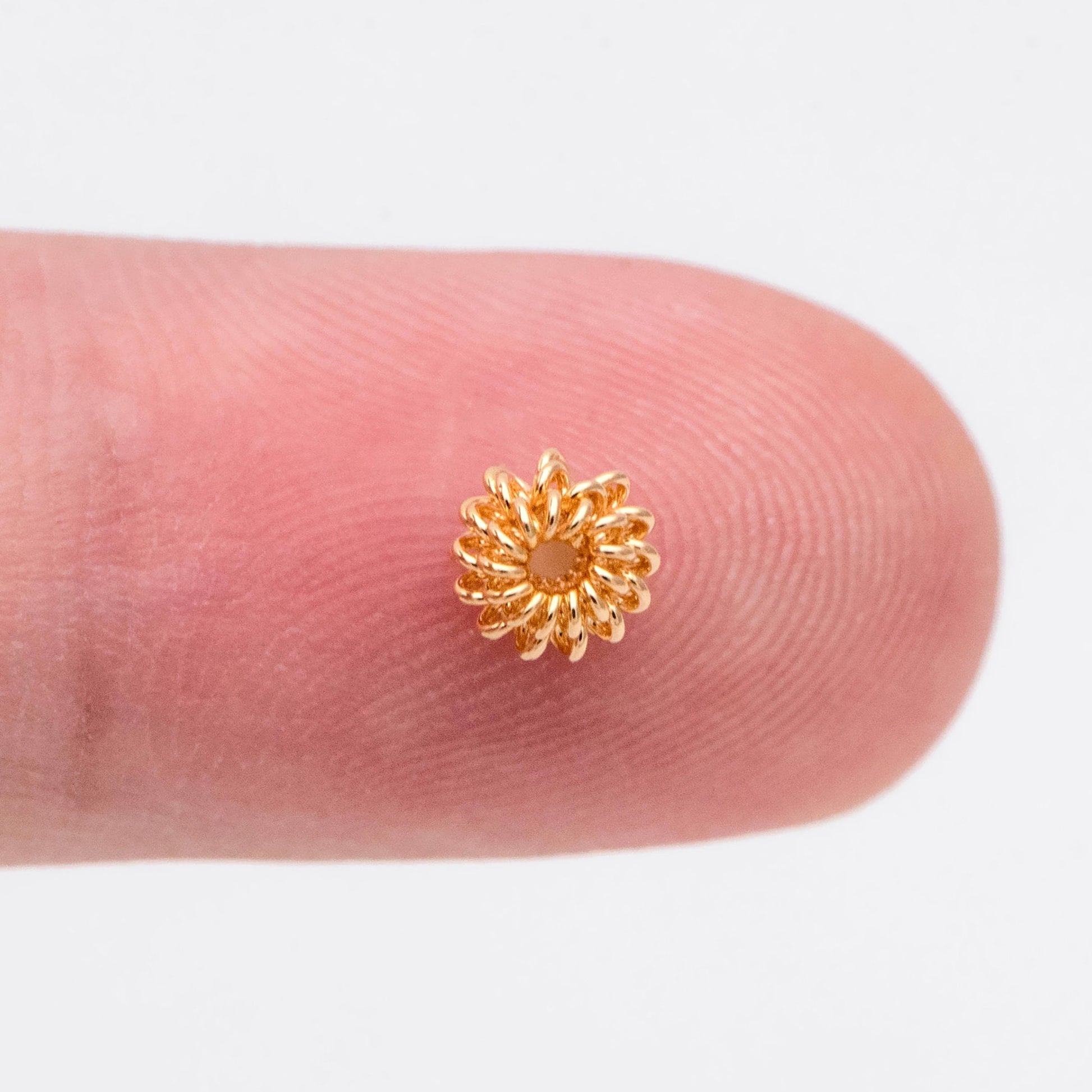 20pcs Gold Twisted Wire Ball Beads, Jewelry Making, Diy Material, Jewelry Supplies (GB-2960)