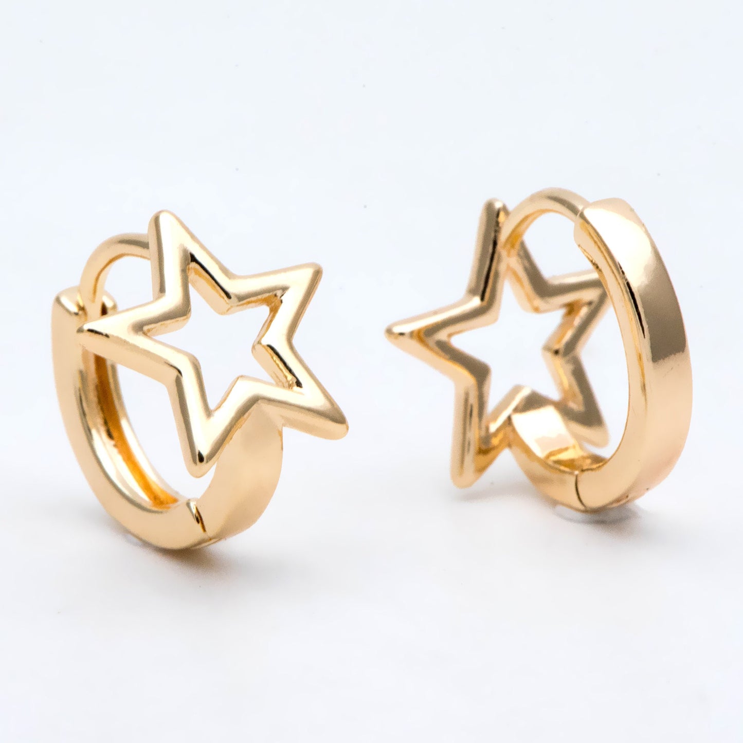10pcs Gold Star Hoop Earrings, Huggie Earrings, Minimalist Earring, Small Gold Hoops Earring (GB-3009)