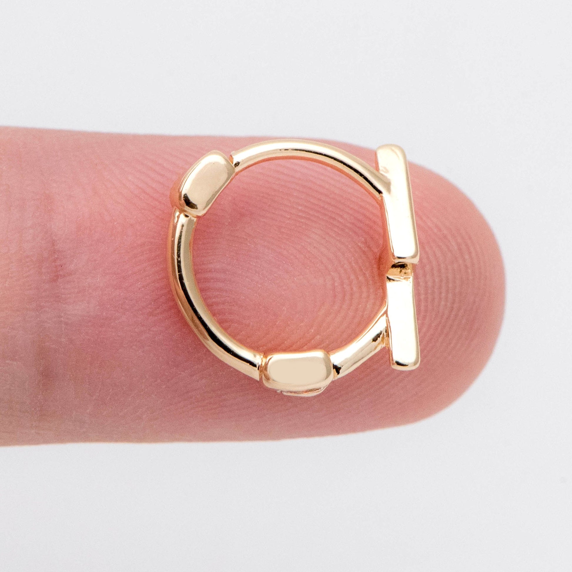 10pcs Gold Lightning Hoop Earrings, Huggie Earrings, Minimalist Earring, Small Gold Hoops Earring (GB-3010)