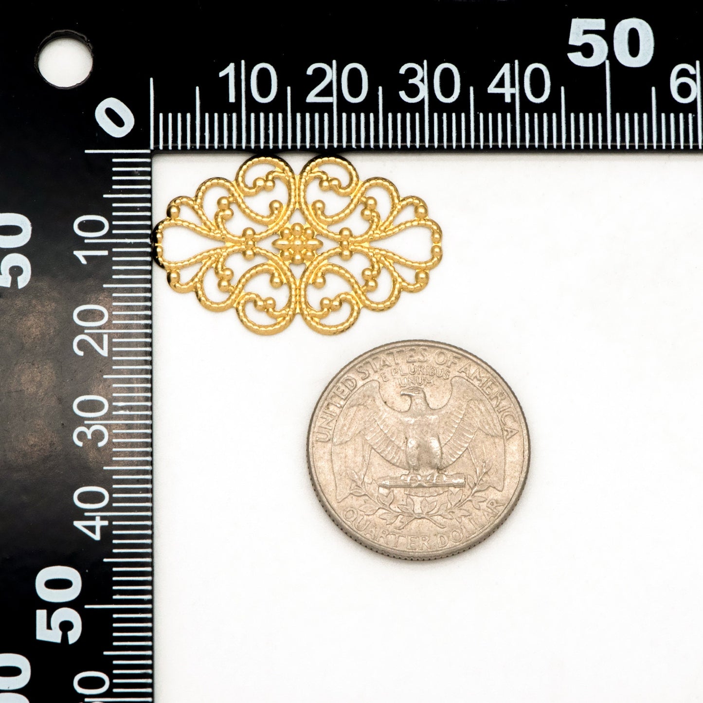 10pcs Raw Brass Filigree Charm Pendants 31.5x20mm, Brass Findings Wholesale (RB-197)