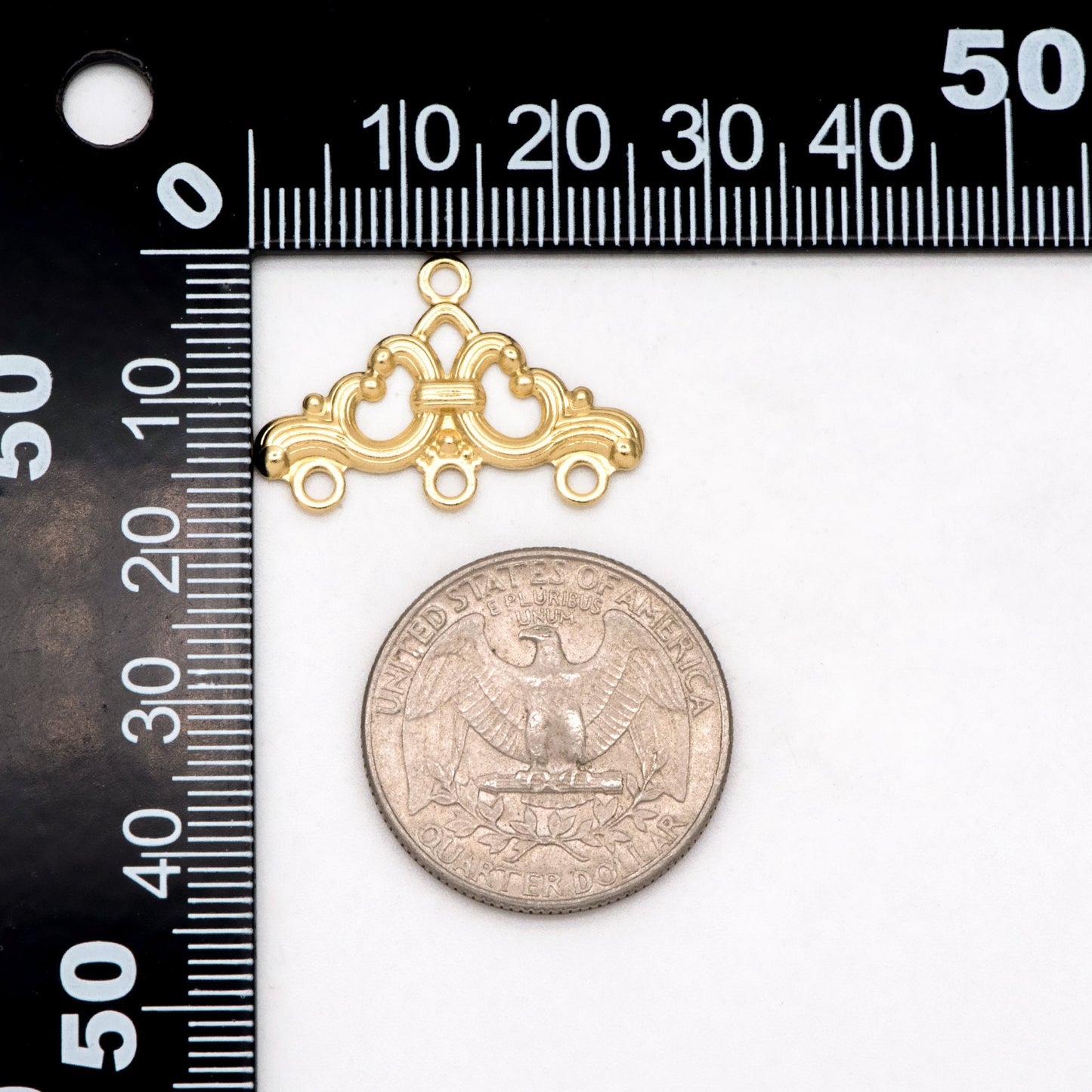 20pcs Raw Brass Filigree Triangle Charm Connectors 17x25.5mm, Brass Earring Findings Wholesale (RB-201)