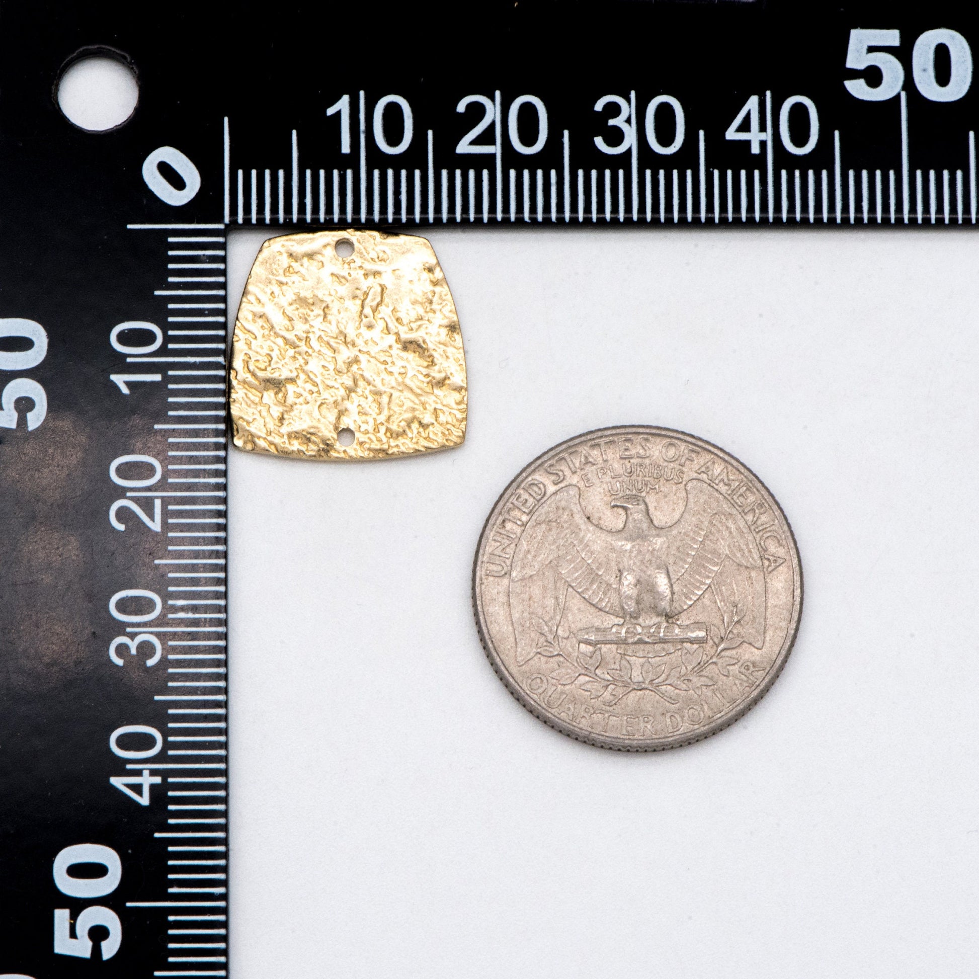 10pcs Raw Brass Trapezoid Connectors, Solid Brass Geometric Charms Wholesale (RB-219)