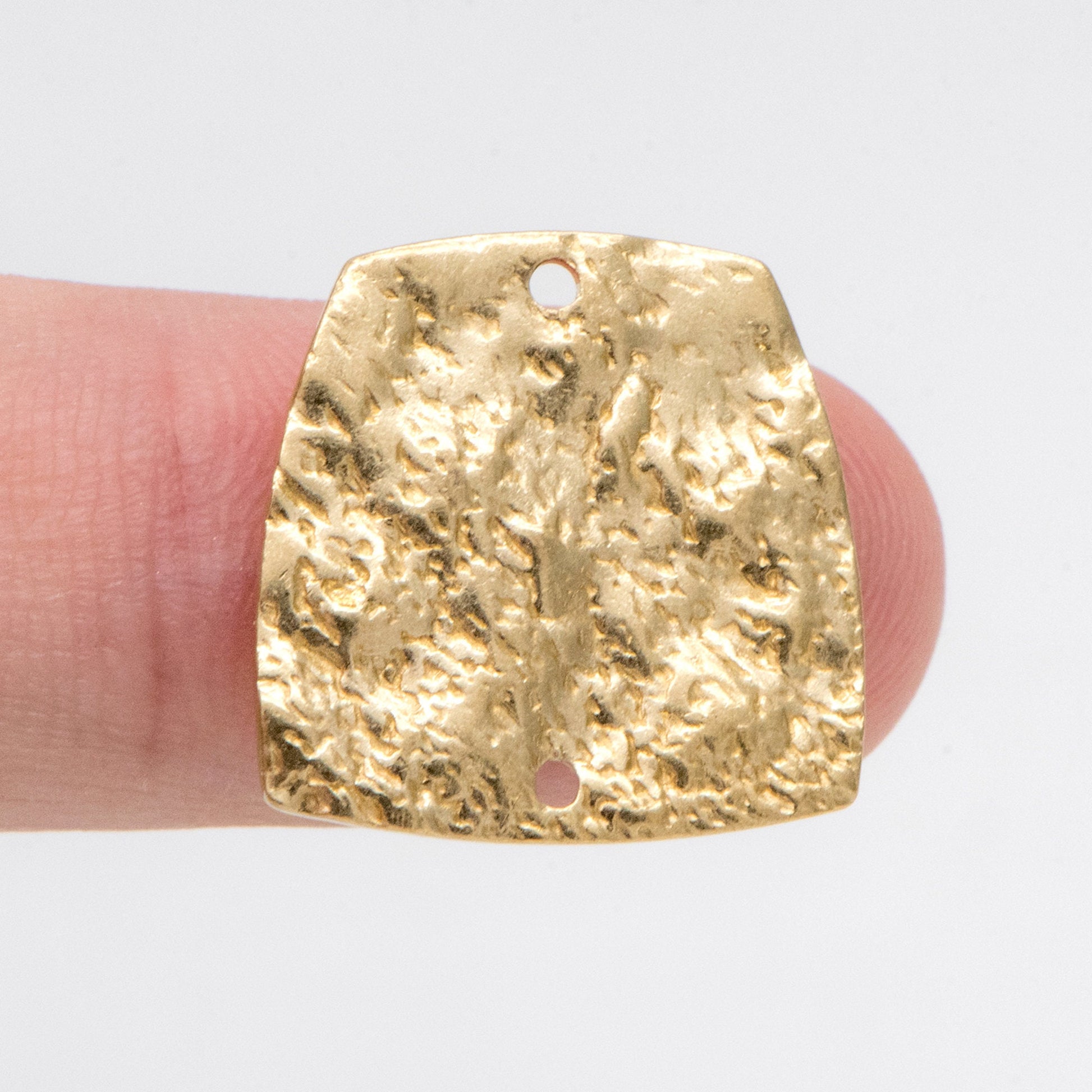 10pcs Raw Brass Trapezoid Connectors, Solid Brass Geometric Charms Wholesale (RB-219)