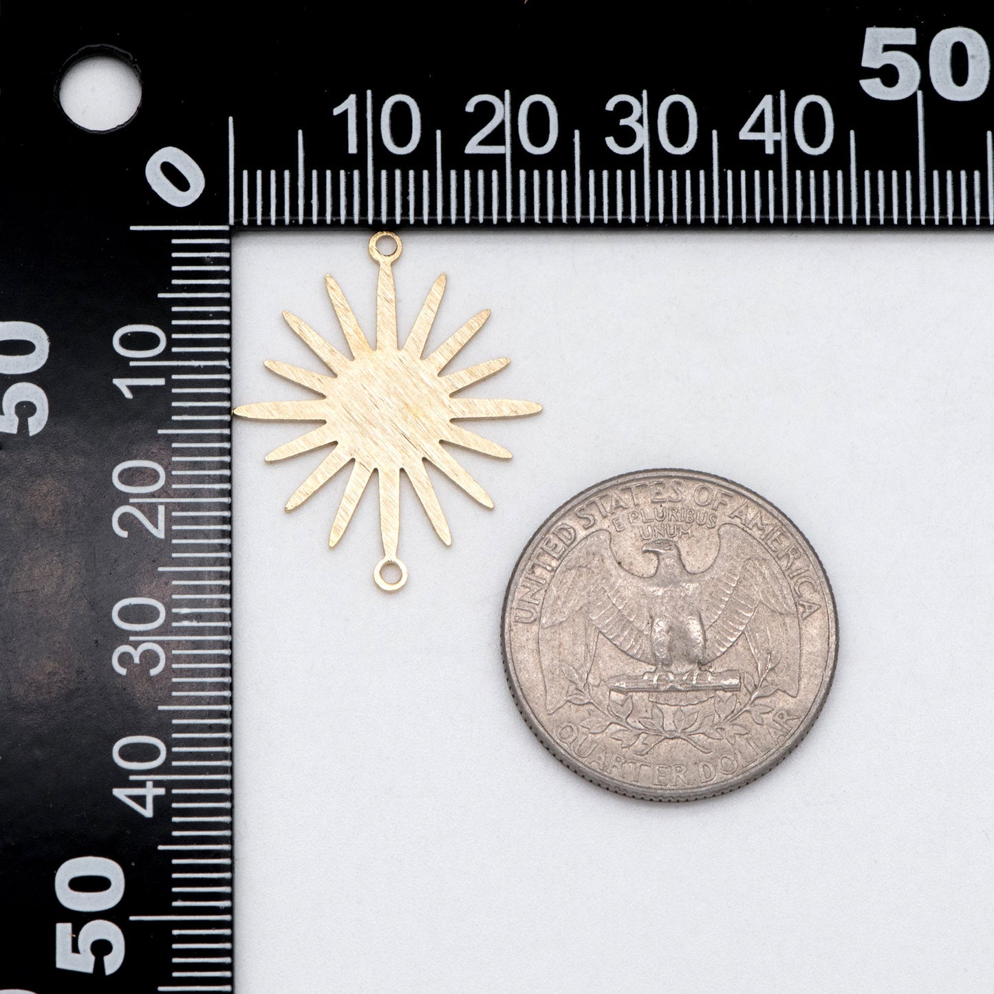 10pcs Raw Brass Brushed Sun Connector Charms 26.5x22mm, Brass Findings Wholesale (RB-221)