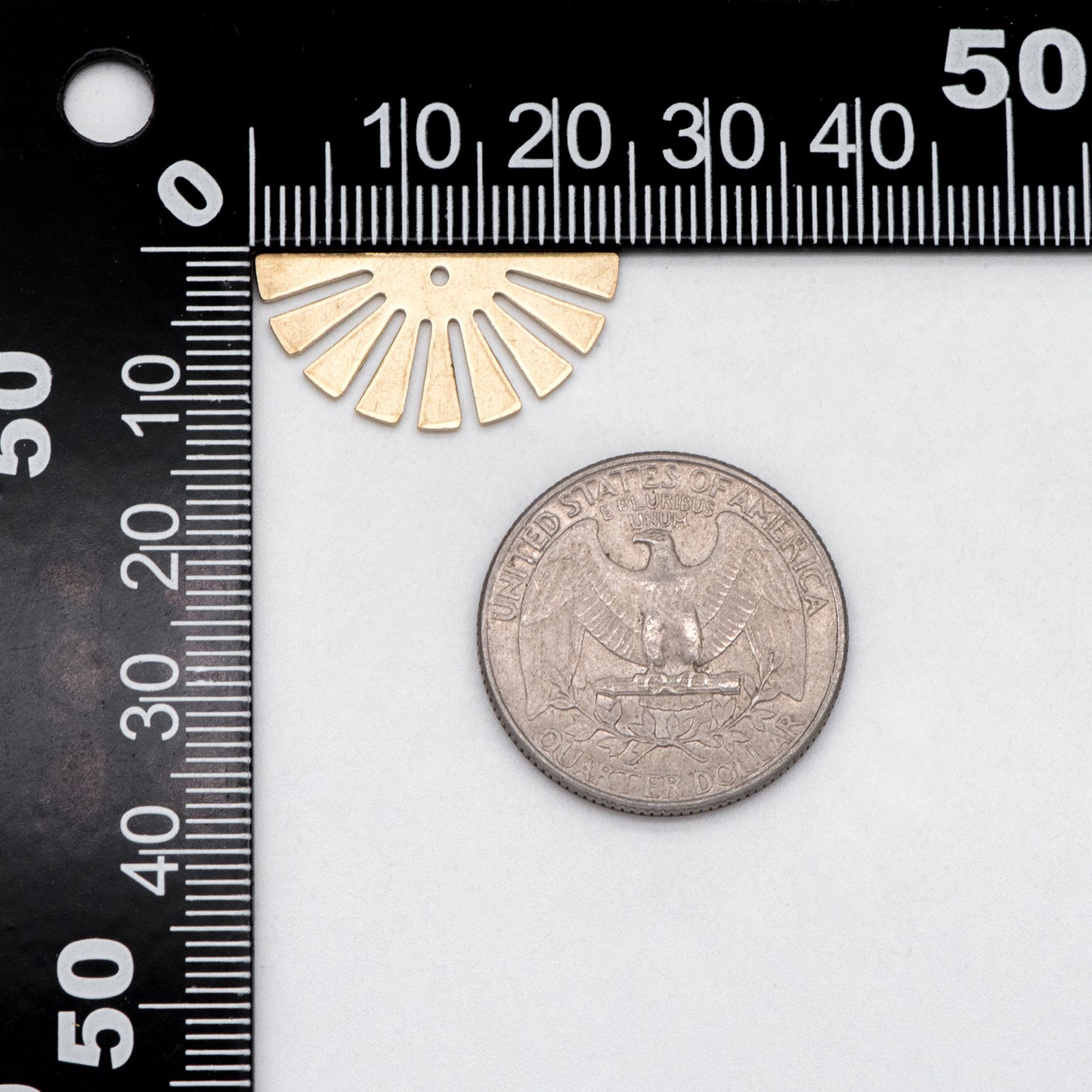 10pcs Raw Brass Half Sun Charm Pendants 12x24mm, Solid Brass Semicircle Pendants (RB-229)