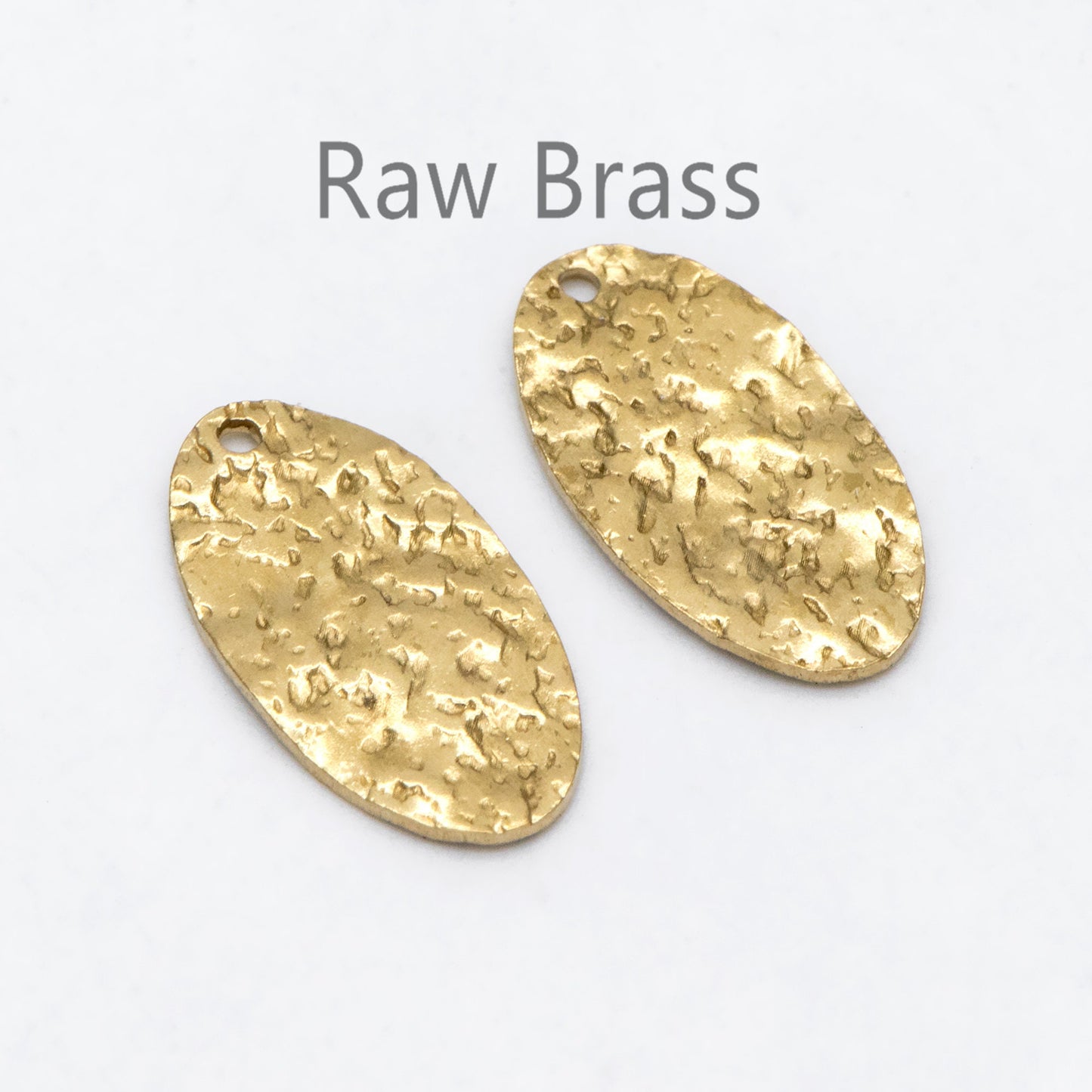 10pcs Raw Brass Oval Charm Pendants 19x10mm, Brass Findings Wholesale (RB-230)