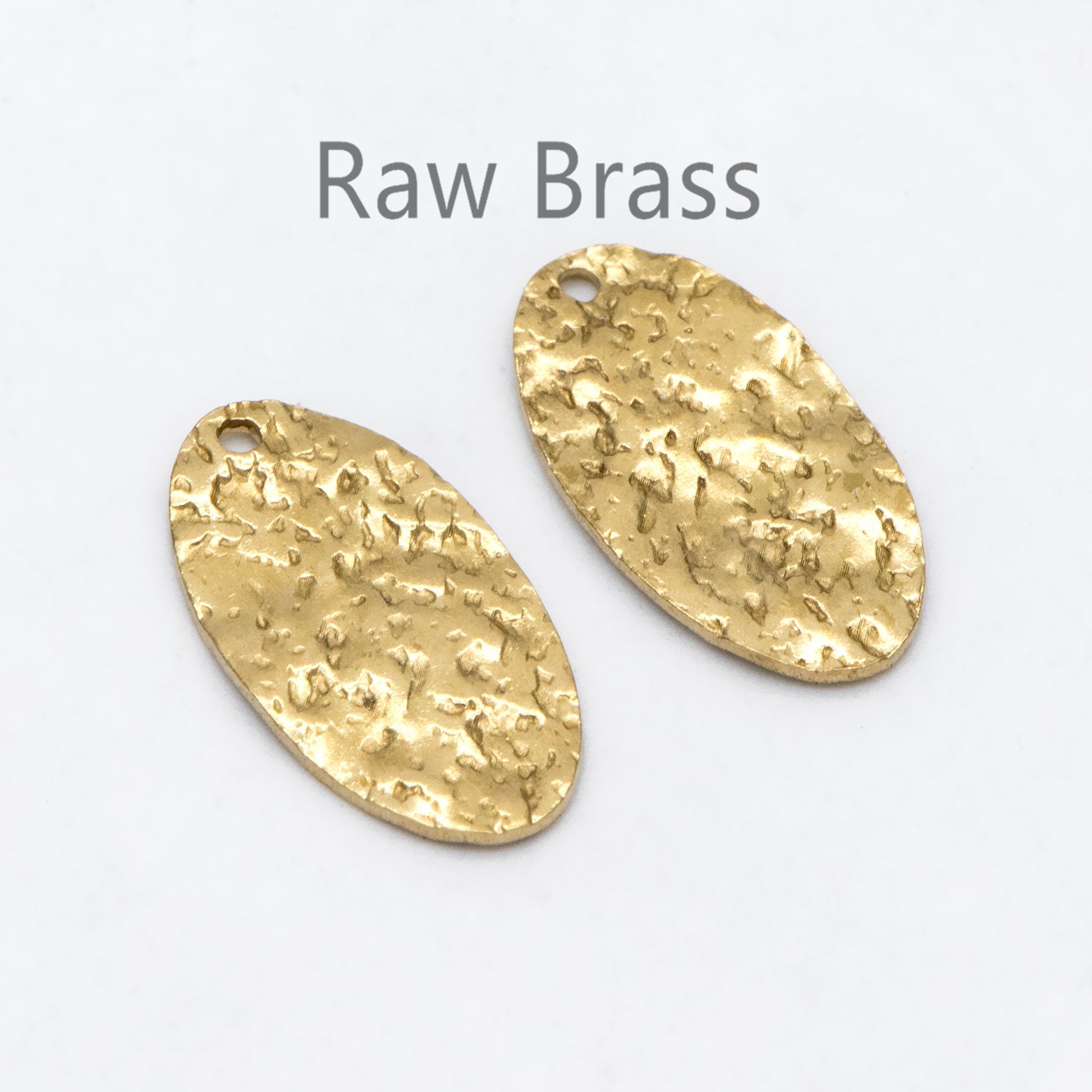 10pcs Raw Brass Oval Charm Pendants 19x10mm, Brass Findings Wholesale (RB-230)