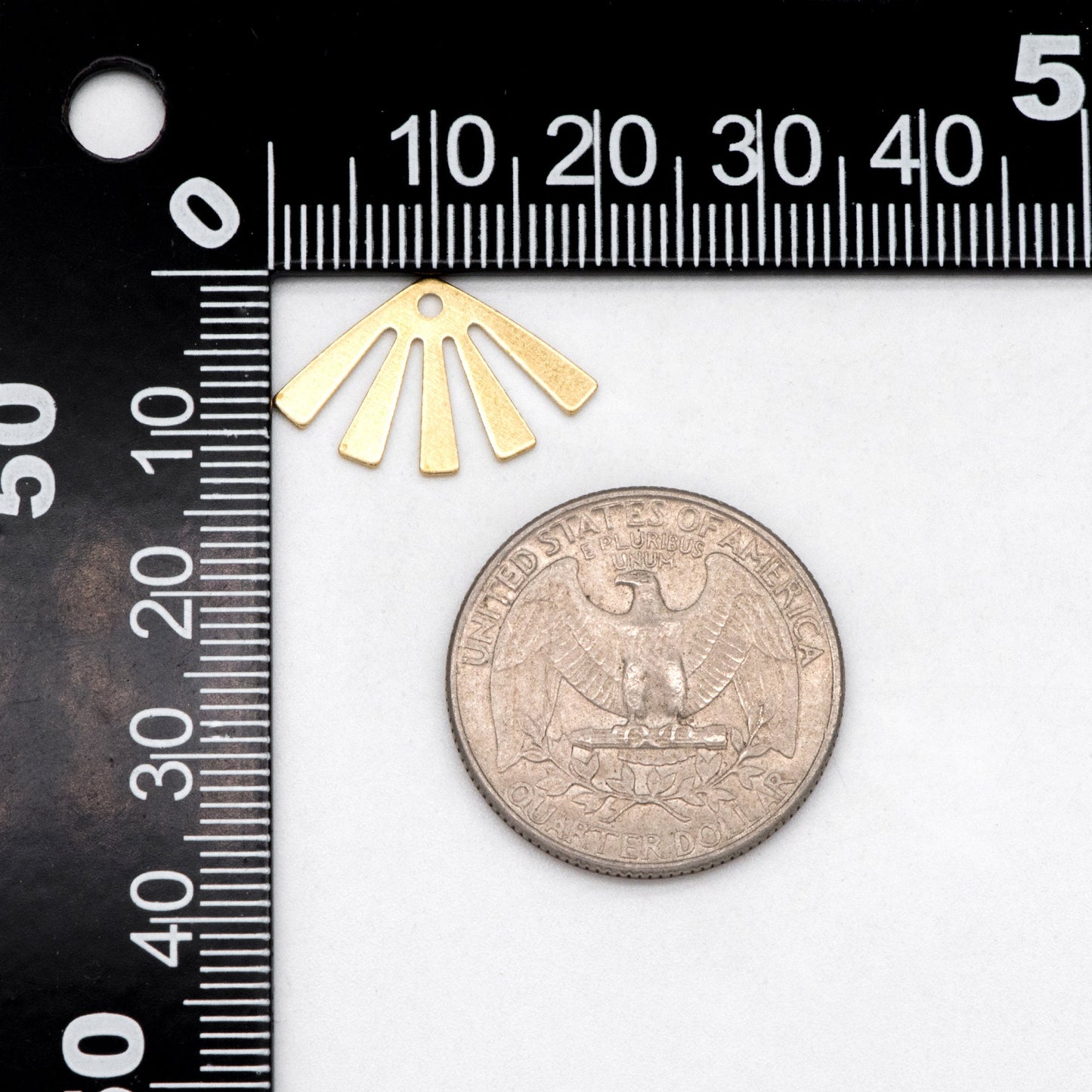 20pcs Raw Brass Sun Charms 12.5x20mm, Solid Brass Fan Pendants Wholesale (RB-232)