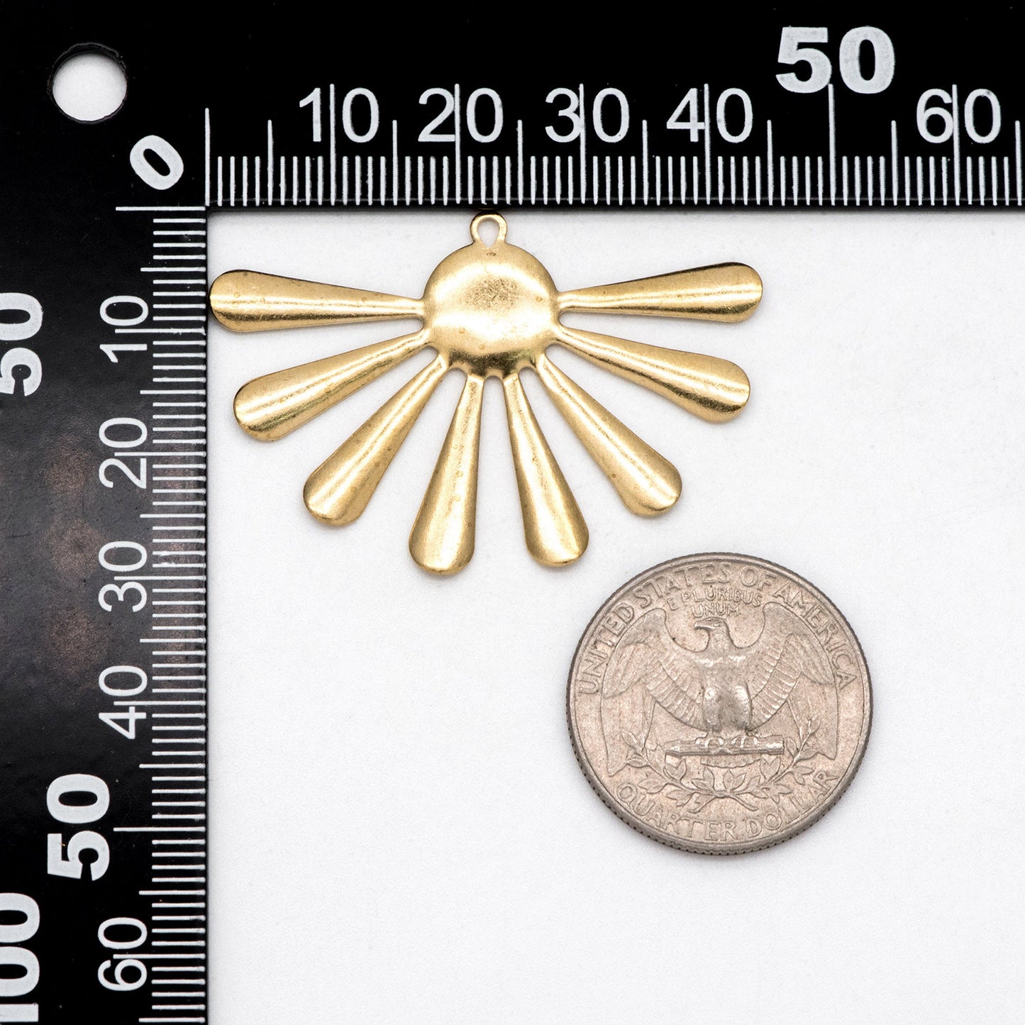 10pcs Raw Brass Flower Charm Pendants 29.5x44mm, Brass Findings Wholesale (RB-233)