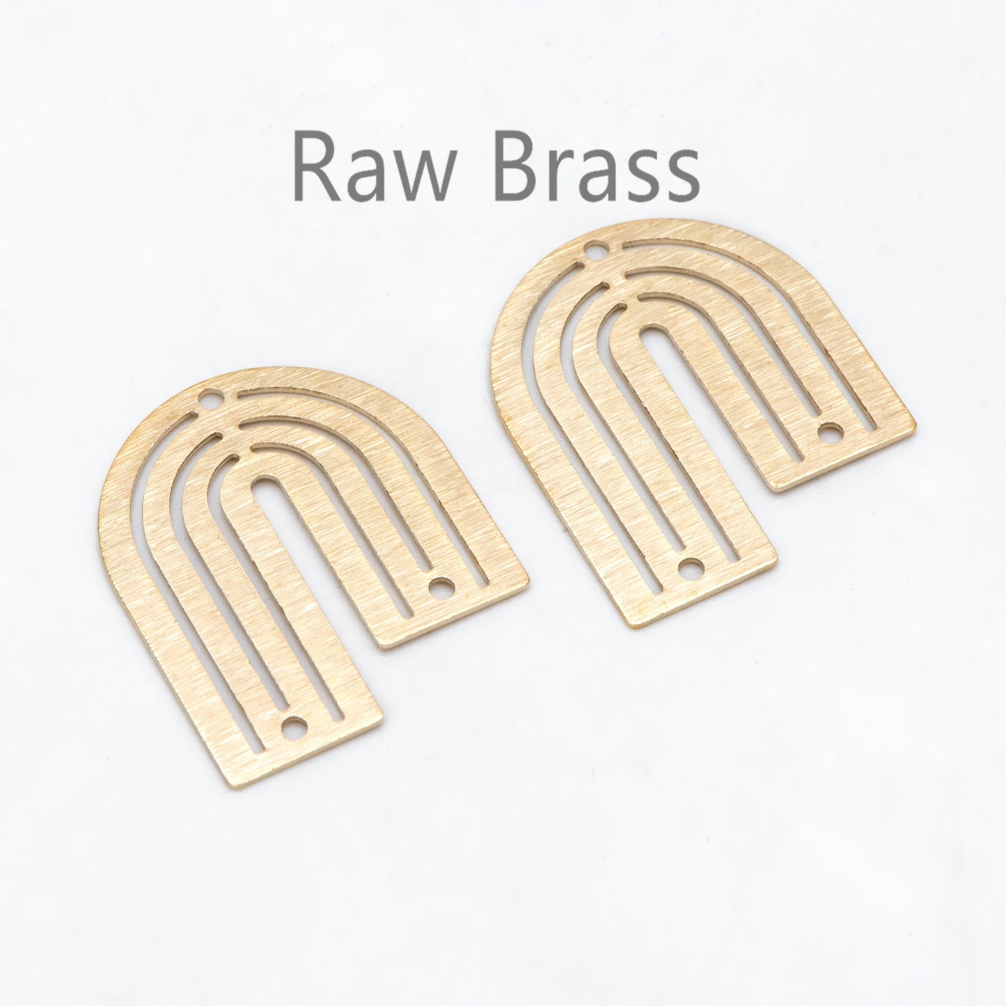 10pcs Raw Brass U Shaped Connectors With 3 Holes, Brass Findings Wholesale (RB-236)