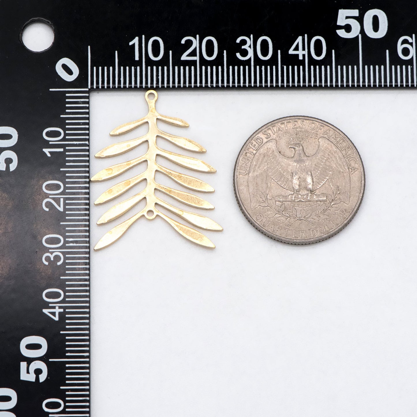 10pcs Raw Brass Leaf Charm Connectors 30x24mm, Brass Findings Wholesale (RB-247)