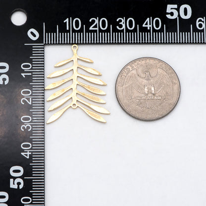 10pcs Raw Brass Leaf Charm Connectors 30x24mm, Brass Findings Wholesale (RB-247)