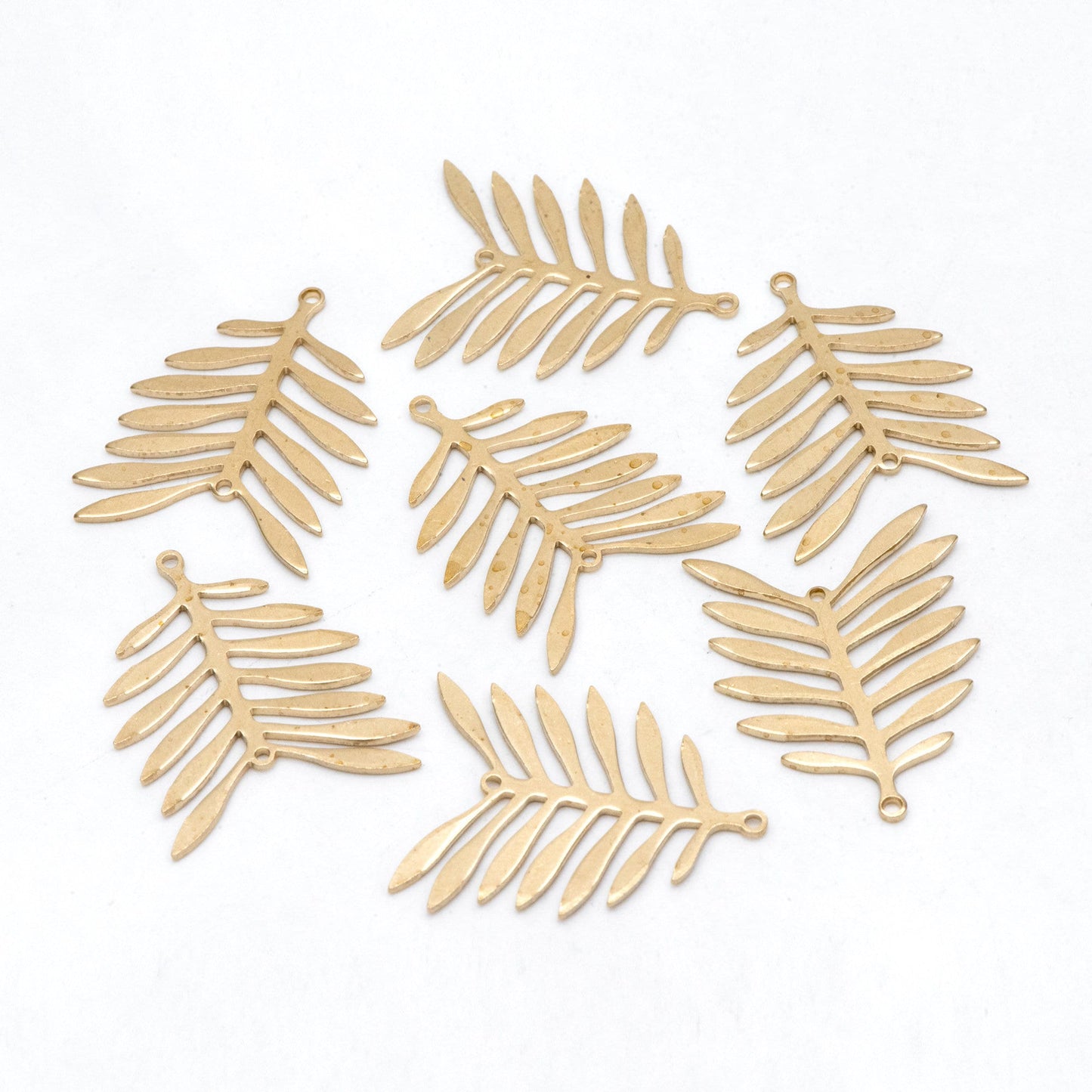 10pcs Raw Brass Leaf Charm Connectors 30x24mm, Brass Findings Wholesale (RB-247)
