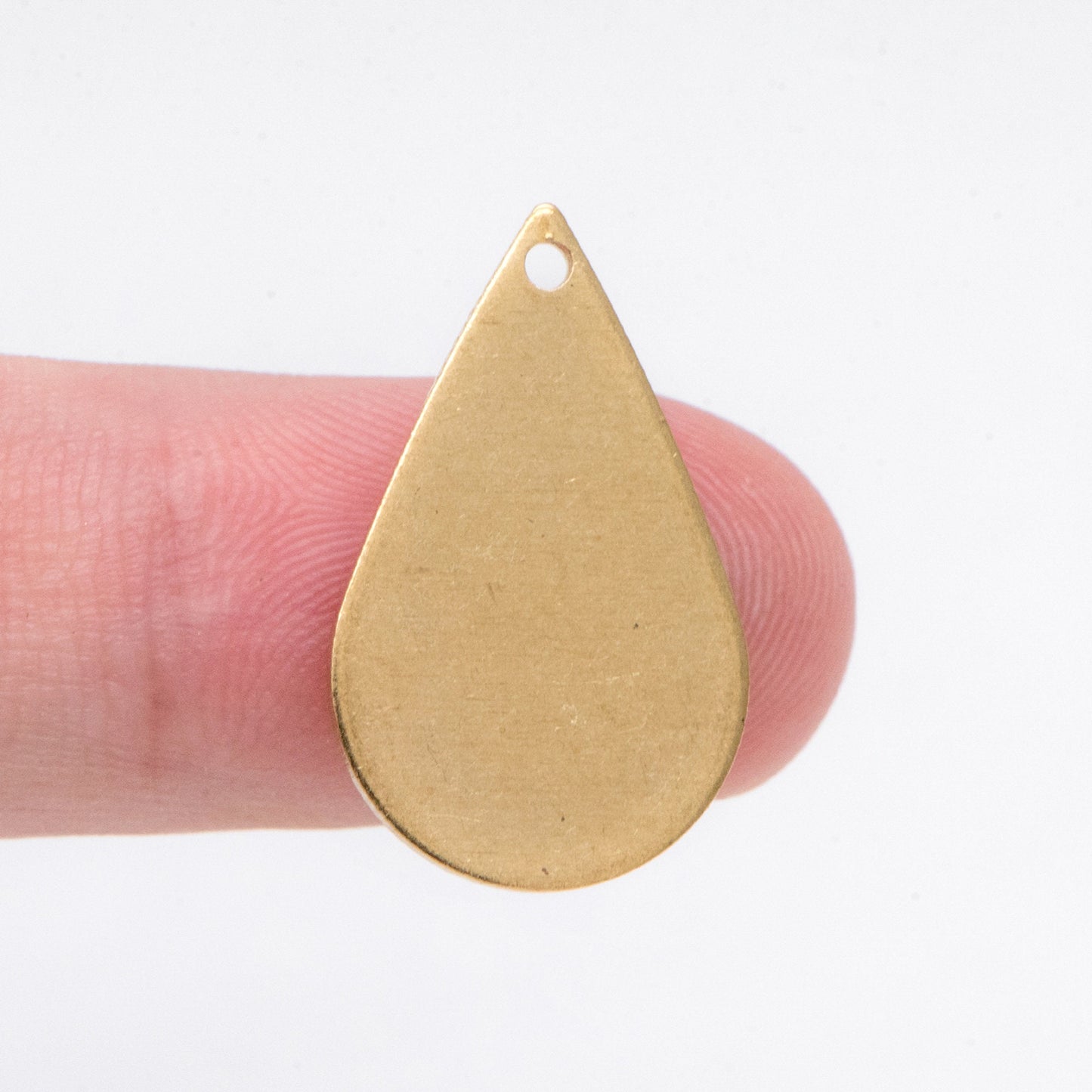20pcs Raw Brass Teardrop Pendants 22x14mm, Geometric Teardrop Charms (RB-209)