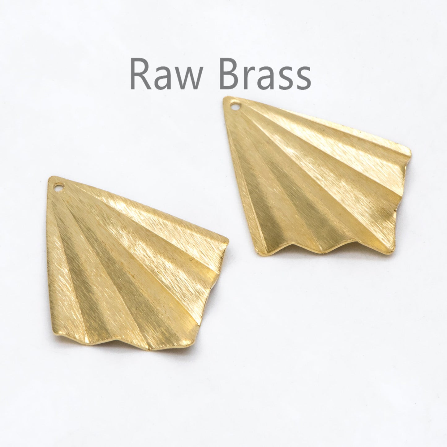 10pcs Raw Brass Rhombus Charm, Ribbed Geometric Pendants 35x27mm, Brass Findings Wholesale (RB-211)