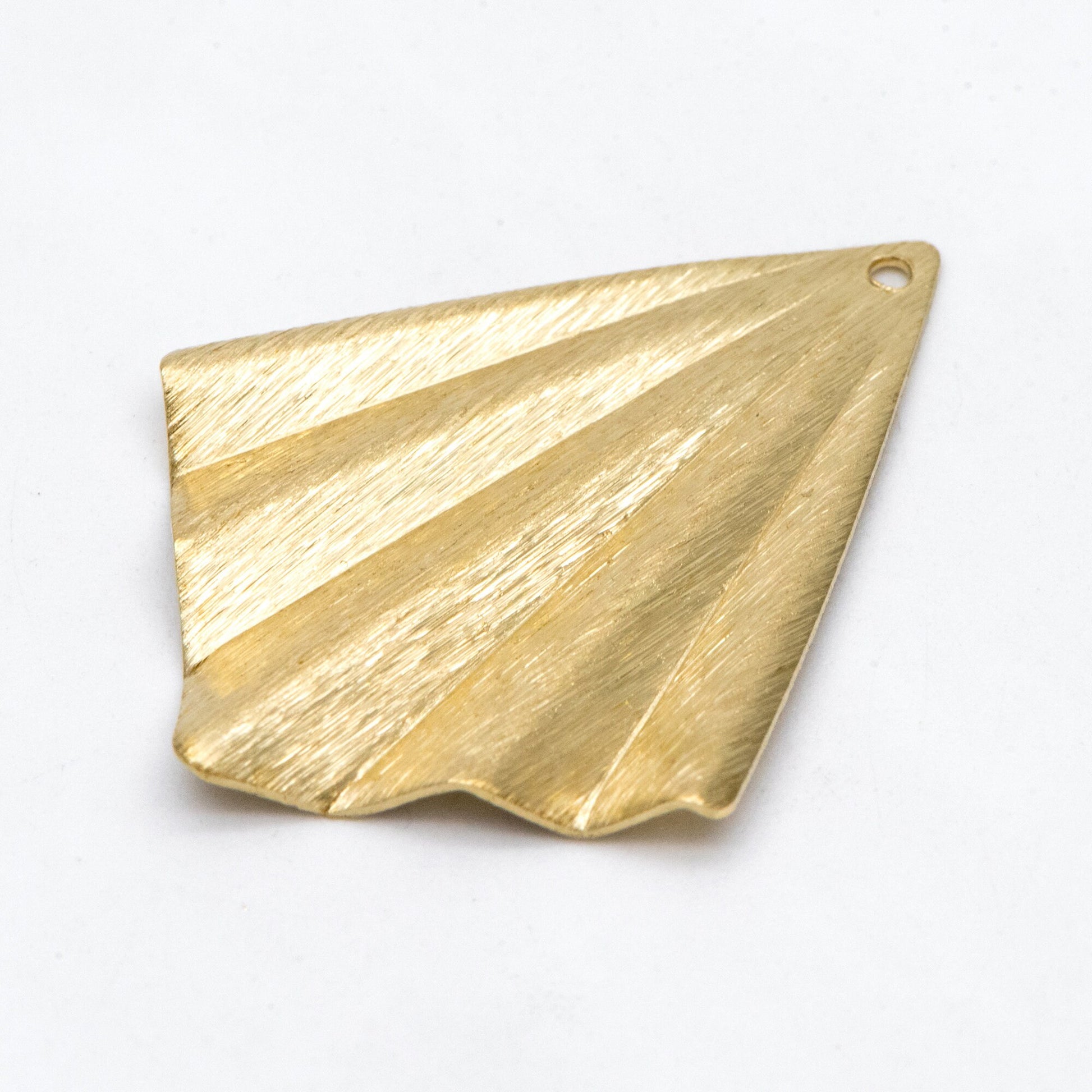 10pcs Raw Brass Rhombus Charm, Ribbed Geometric Pendants 35x27mm, Brass Findings Wholesale (RB-211)