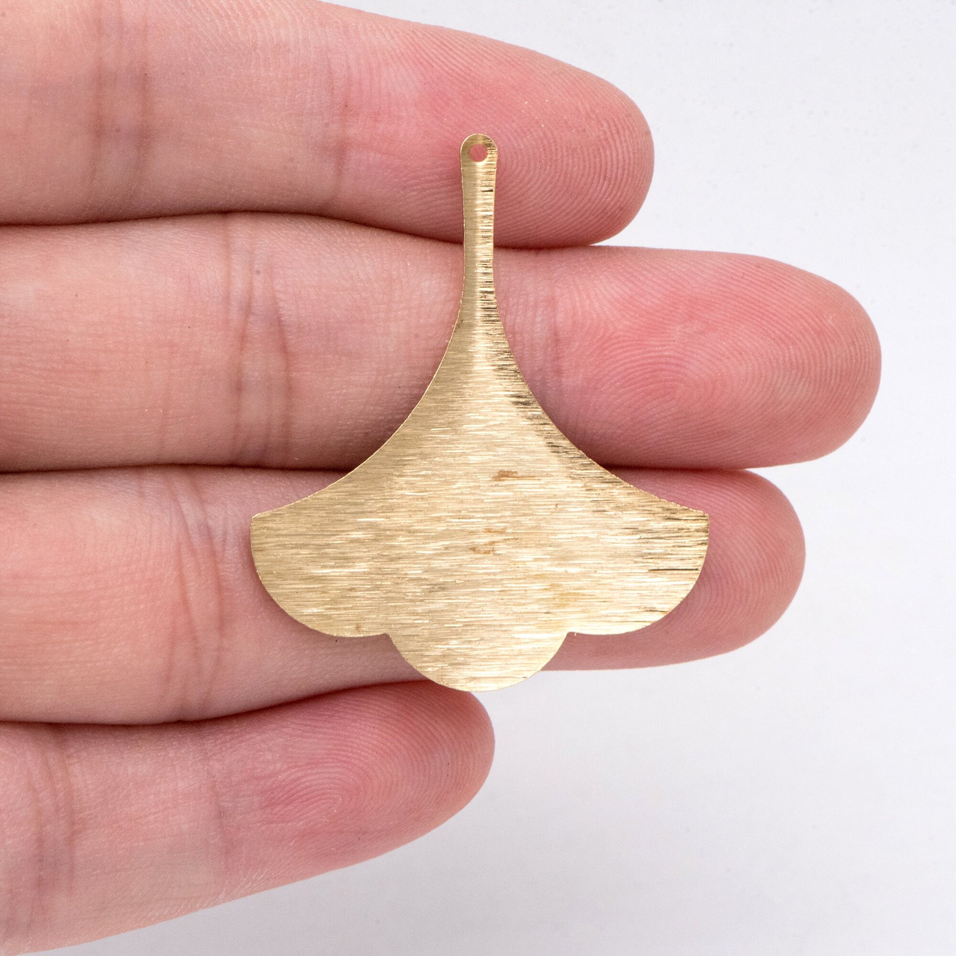 10pcs Raw Brass Brushed Leaf Charm Pendants 37x31.5mm, Brass Findings Wholesale (RB-213)