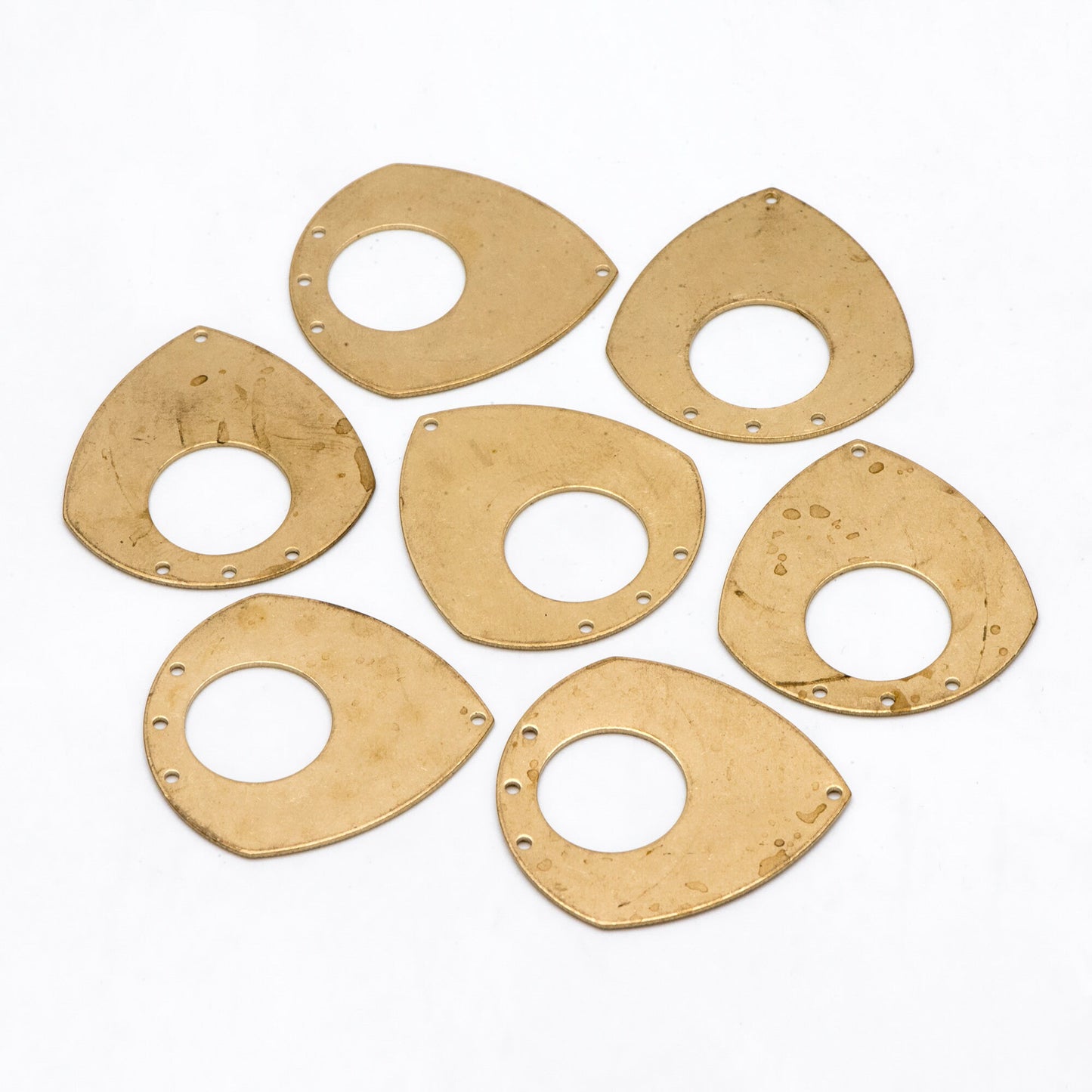 10pcs Raw Brass Teardrop Charm Pendants, Brass Findings Wholesale (RB-214)