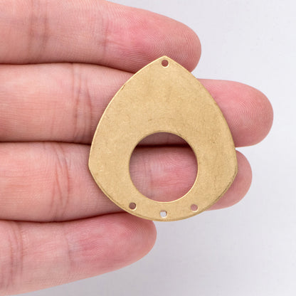 10pcs Raw Brass Teardrop Charm Pendants, Brass Findings Wholesale (RB-214)