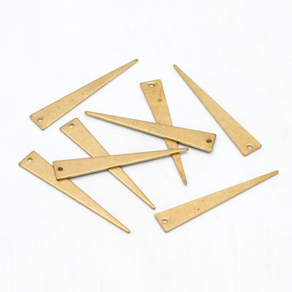 20pcs Raw Brass Long Triangle Charm Pendants, Brass Findings Wholesale (RB-223)