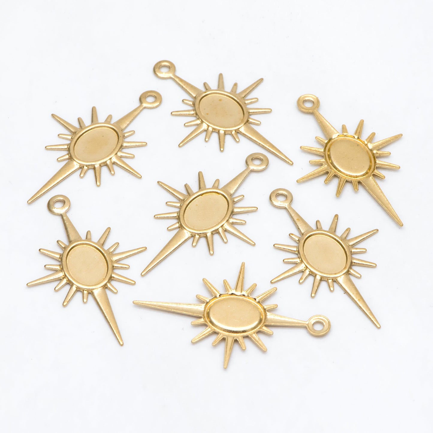 10pcs Raw Brass Sun Charm Pendants 30x19.5mm, Brass Findings Wholesale (RB-224)