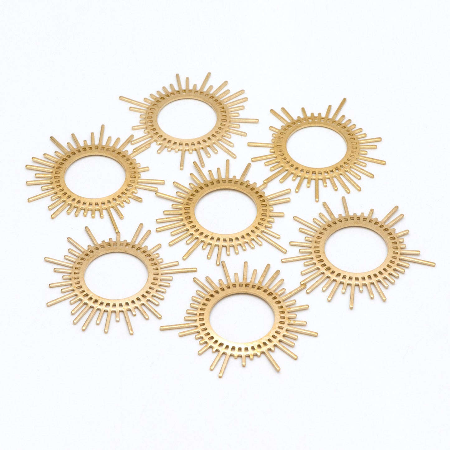 10pcs Raw Brass Sun Charm Pendants 45x42mm, Brass Findings Wholesale (RB-234)