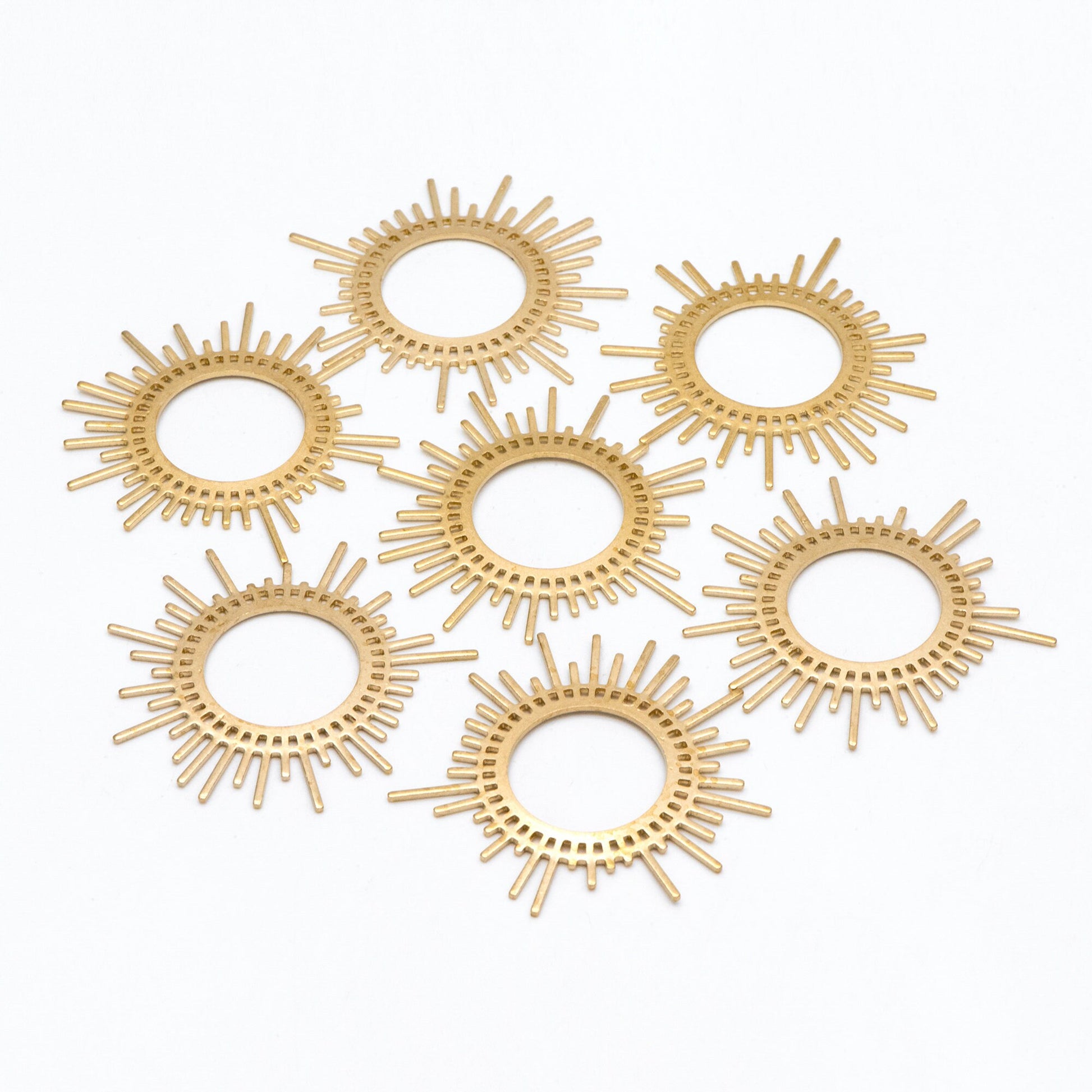 10pcs Raw Brass Sun Charm Pendants 45x42mm, Brass Findings Wholesale (RB-234)