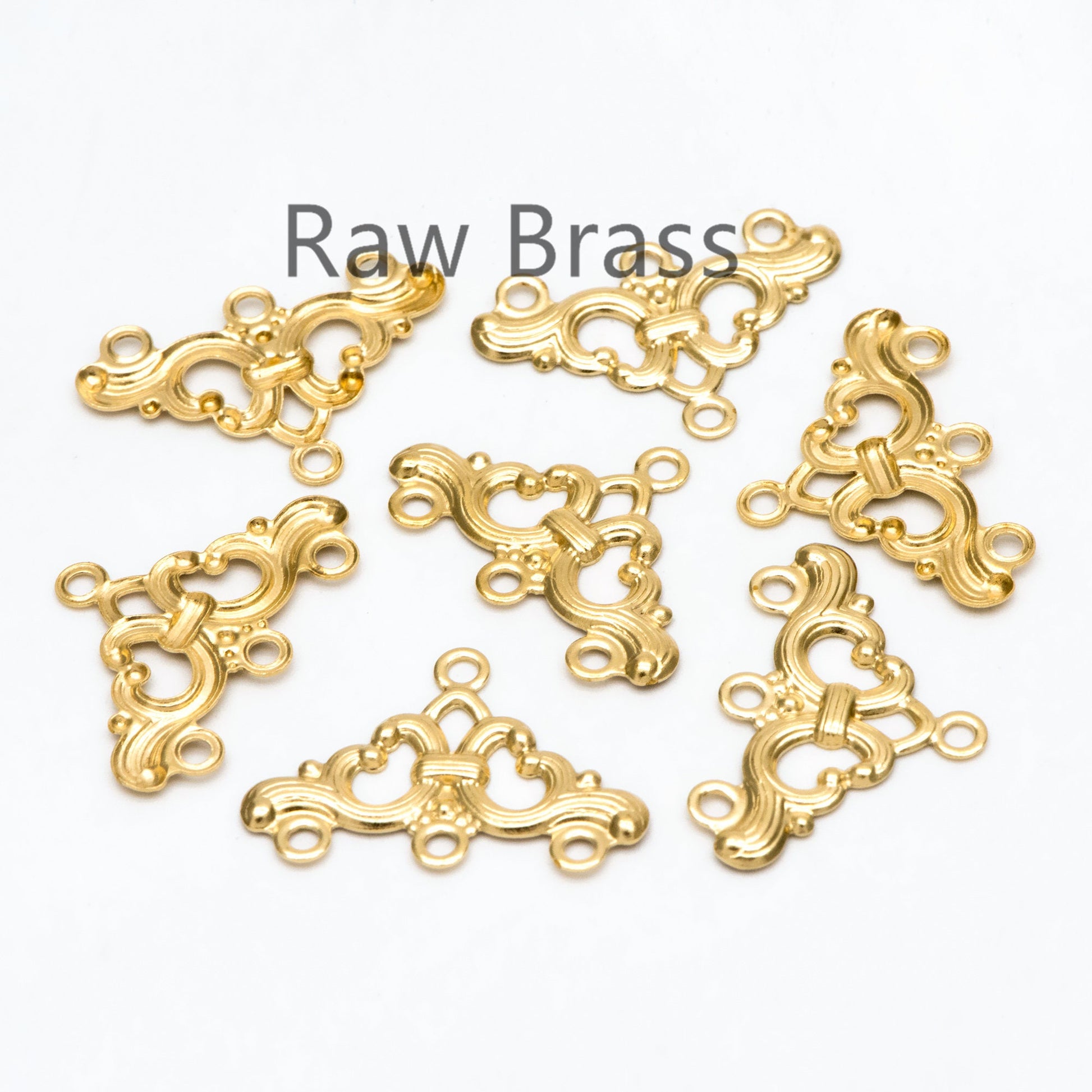 20pcs Raw Brass Filigree Triangle Charm Connectors 17x25.5mm, Brass Earring Findings Wholesale (RB-201)