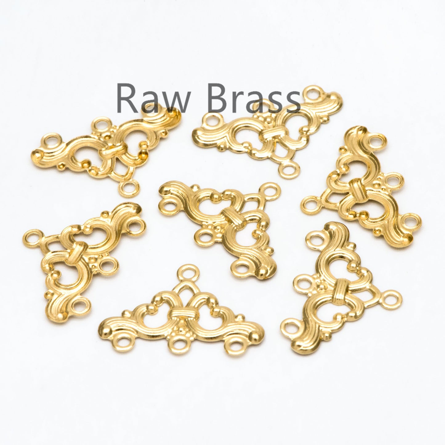 20pcs Raw Brass Filigree Triangle Charm Connectors 17x25.5mm, Brass Earring Findings Wholesale (RB-201)
