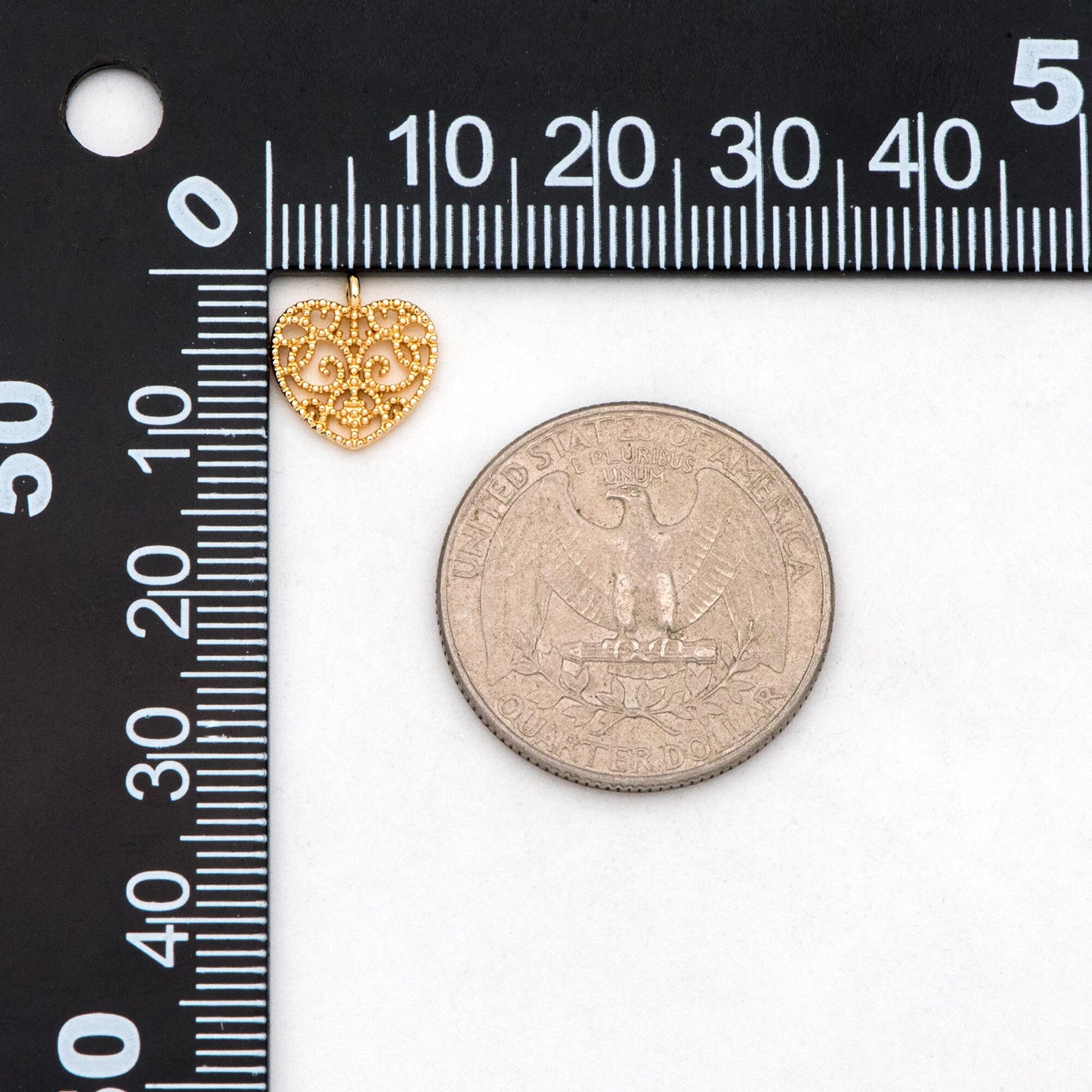 10pcs Gold plated Brass Heart Pendants 11x10mm, Filigree Hollow Pendants, Lead Nickel Free (GB-354)