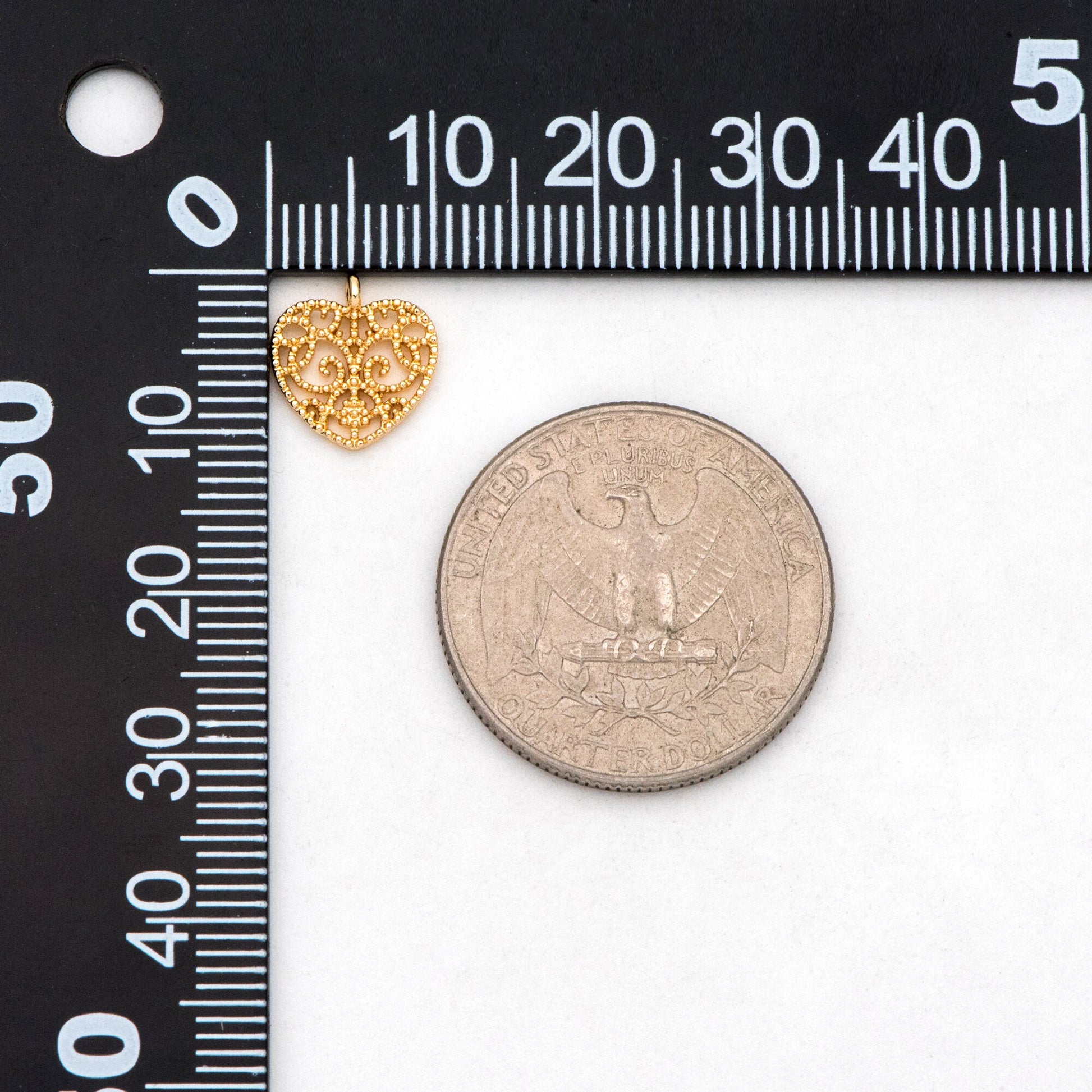 10pcs Gold plated Brass Heart Pendants 11x10mm, Filigree Hollow Pendants, Lead Nickel Free (GB-354)