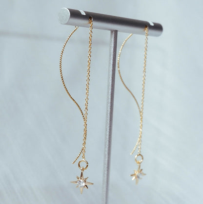 10pcs Gold/ Silver Tone North Star Charms 9x11mm, CZ Pave Tiny Star Pendants (GB-924-D)