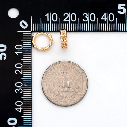 10pcs Gold Plated Chain Hoop Earrings: Tiny Huggie Style (GB-3020)