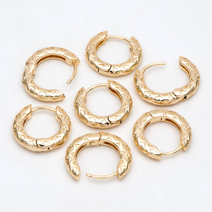 4pcs Gold Hoop Earrings, Gold Huggie Earrings, Gold Hoops, Huggies (GB-3021)