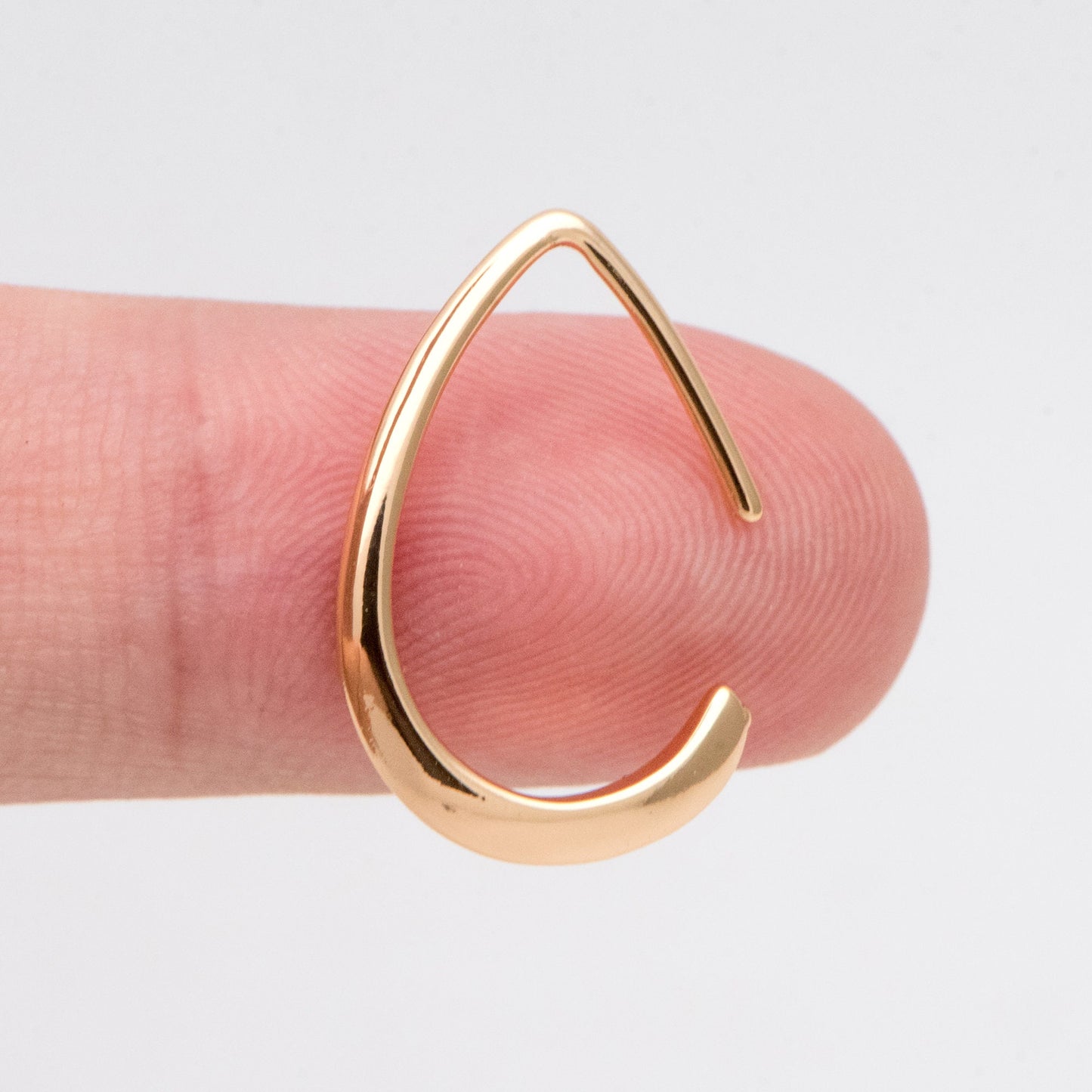 10pcs Gold plated Brass Teardrop Ear Hooks, Simple Earwires Earring Components (GB-3022)