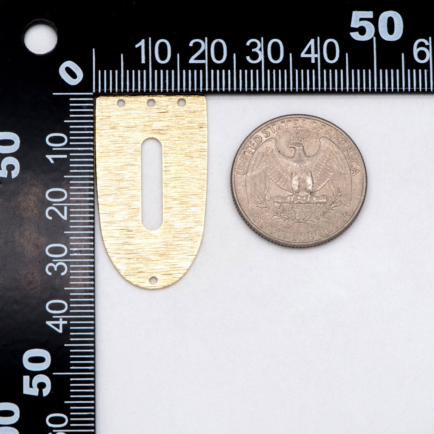 10pcs Raw Brass Half Oval Charm Pendants 35x20mm, Brass Findings Wholesale (RB-241)