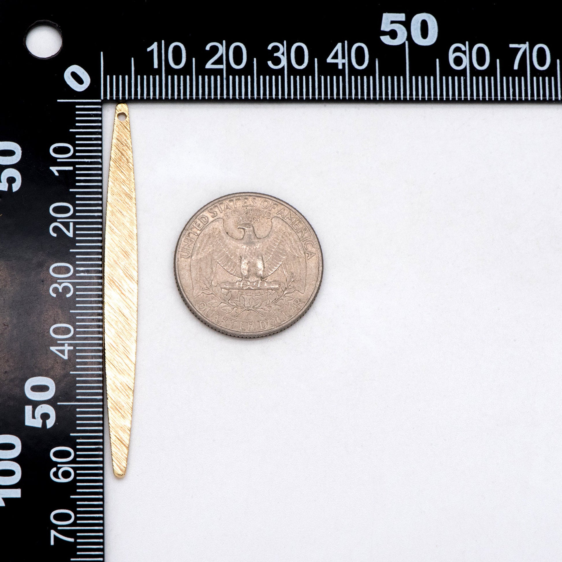 10pcs Raw Brass Long Leaf Charm Pendants 62x5.5mm, Brass Findings Wholesale (RB-242)