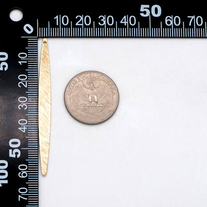 10pcs Raw Brass Long Leaf Charm Pendants 62x5.5mm, Brass Findings Wholesale (RB-242)