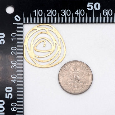 10pcs Raw Brass Hollow Charm Pendants 32x30mm, Brass Findings Wholesale (RB-251)