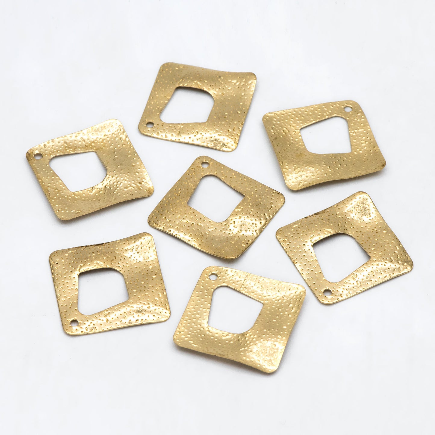 10pcs Raw Brass Rhombus Charm Pendants, Brass Findings Wholesale (RB-256)