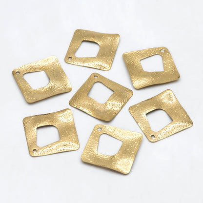10pcs Raw Brass Rhombus Charm Pendants, Brass Findings Wholesale (RB-256)