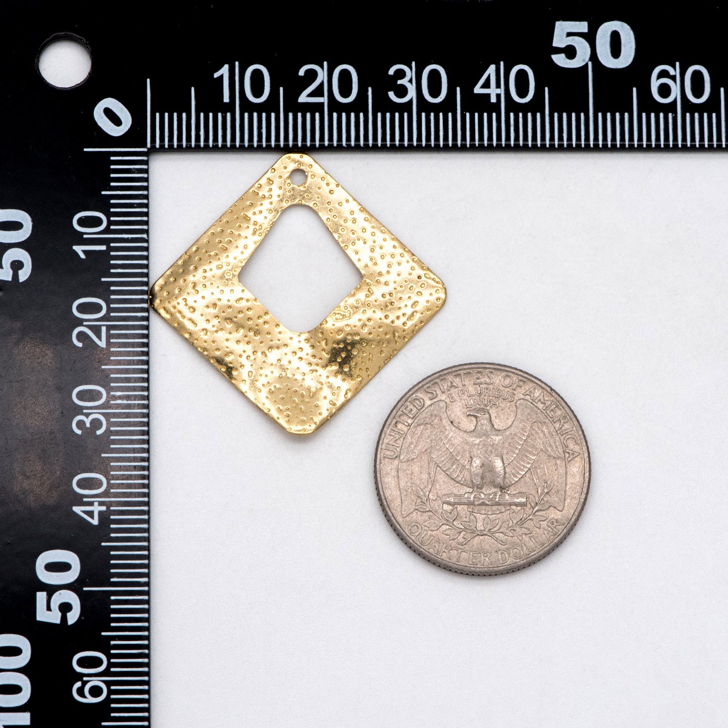 10pcs Raw Brass Rhombus Charm Pendants, Brass Findings Wholesale (RB-256)