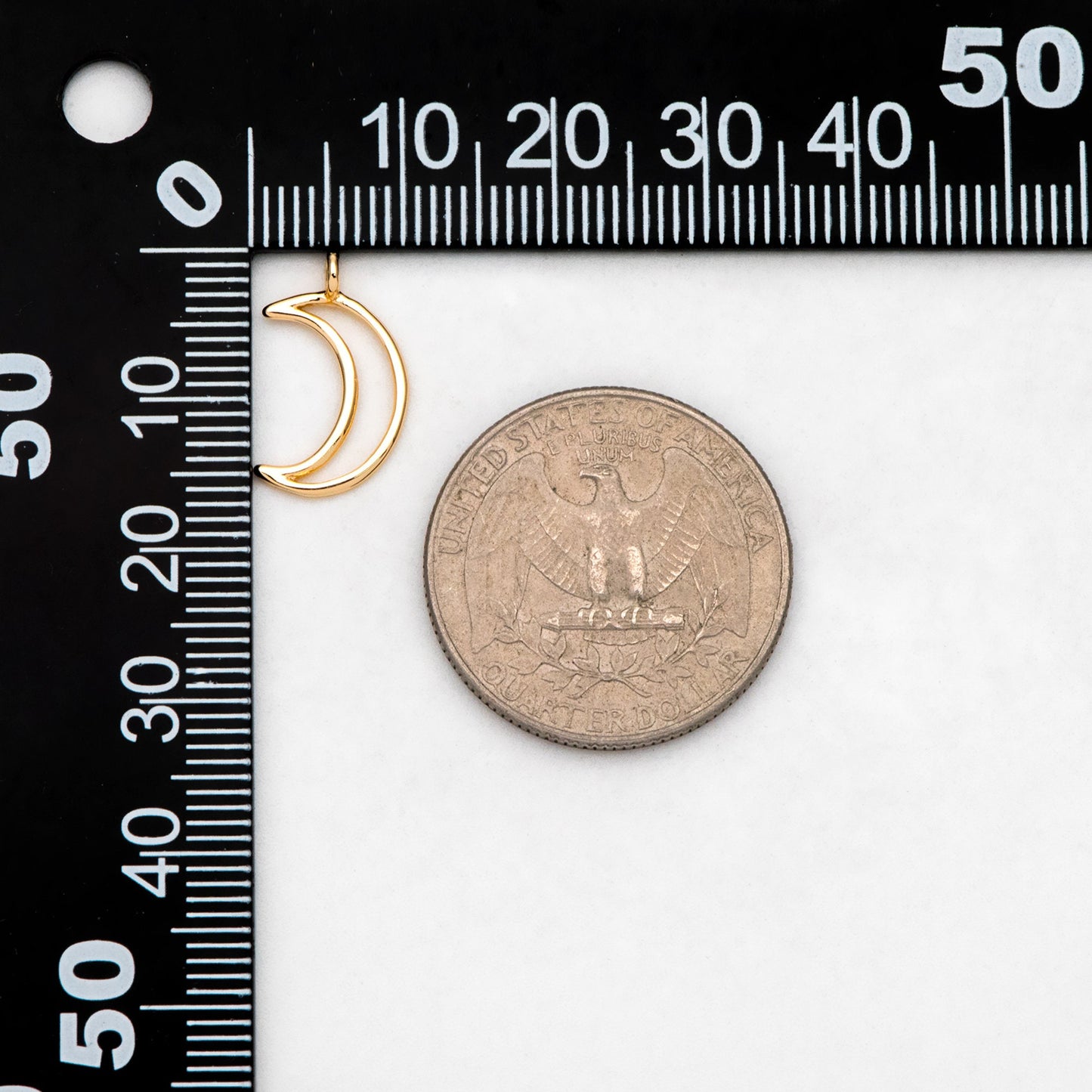 10pcs Gold plated Brass Moon Charms 16x10mm, Lead Nickel Free, Color Not Easily Tarnish (GB-618-I)