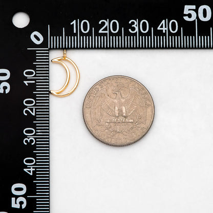 10pcs Gold plated Brass Moon Charms 16x10mm, Lead Nickel Free, Color Not Easily Tarnish (GB-618-I)