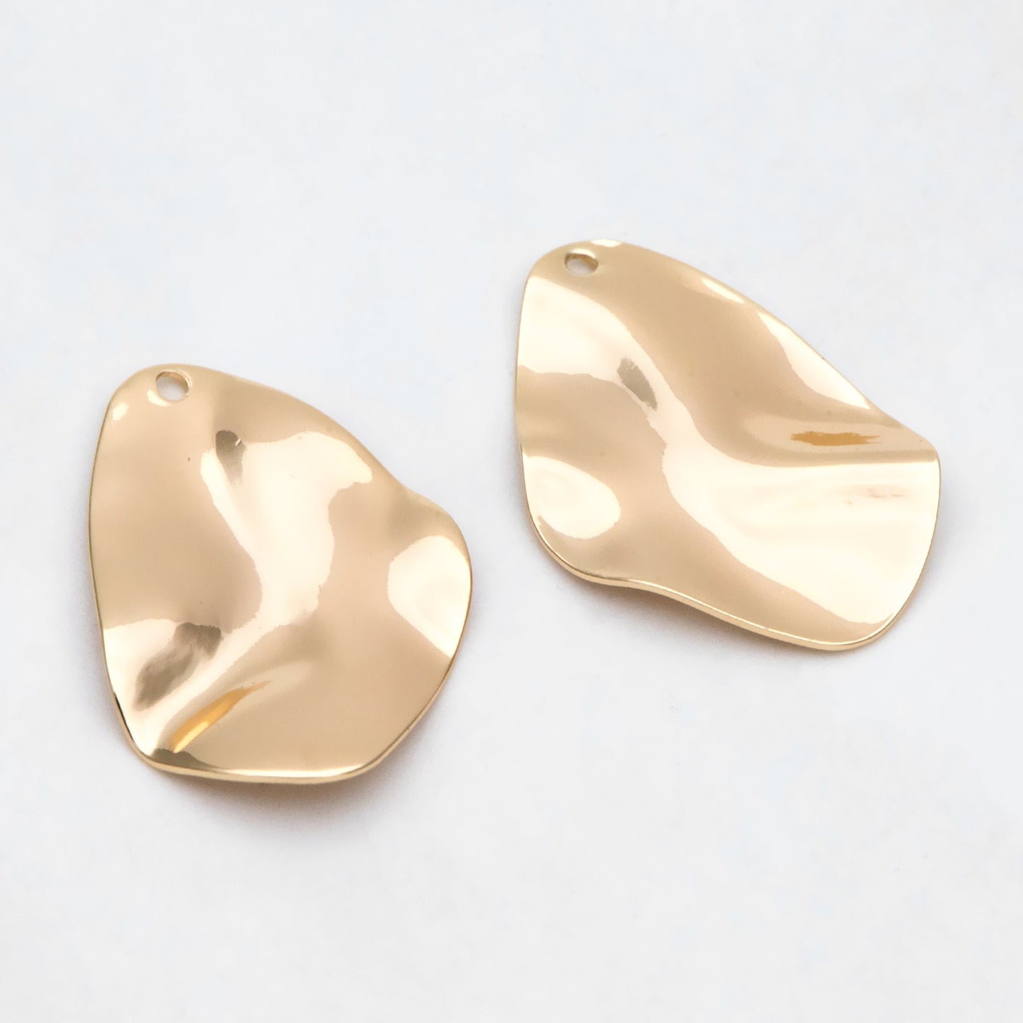 10pcs Gold Hammered Teardrop Charms 25x18mm, Unique Water Drop Pendants (GB-402-I)
