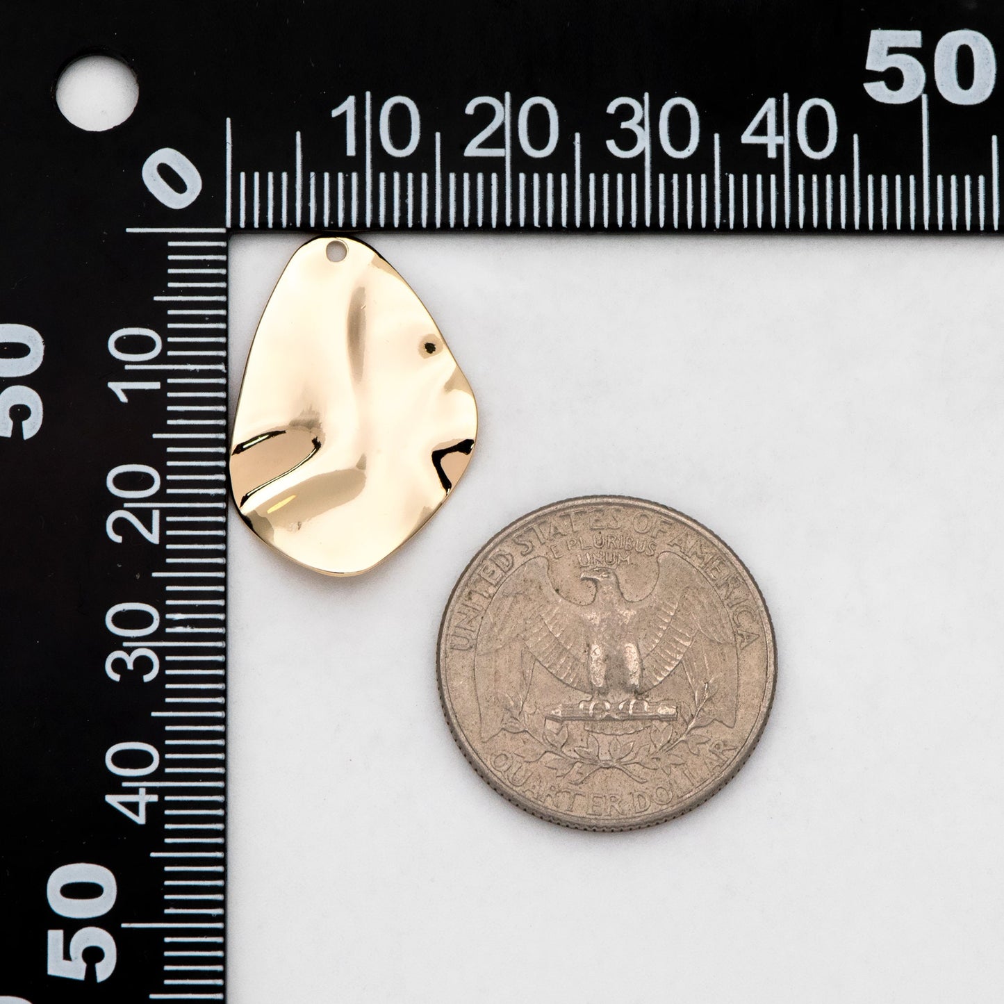 10pcs Gold Hammered Teardrop Charms 25x18mm, Unique Water Drop Pendants (GB-402-I)