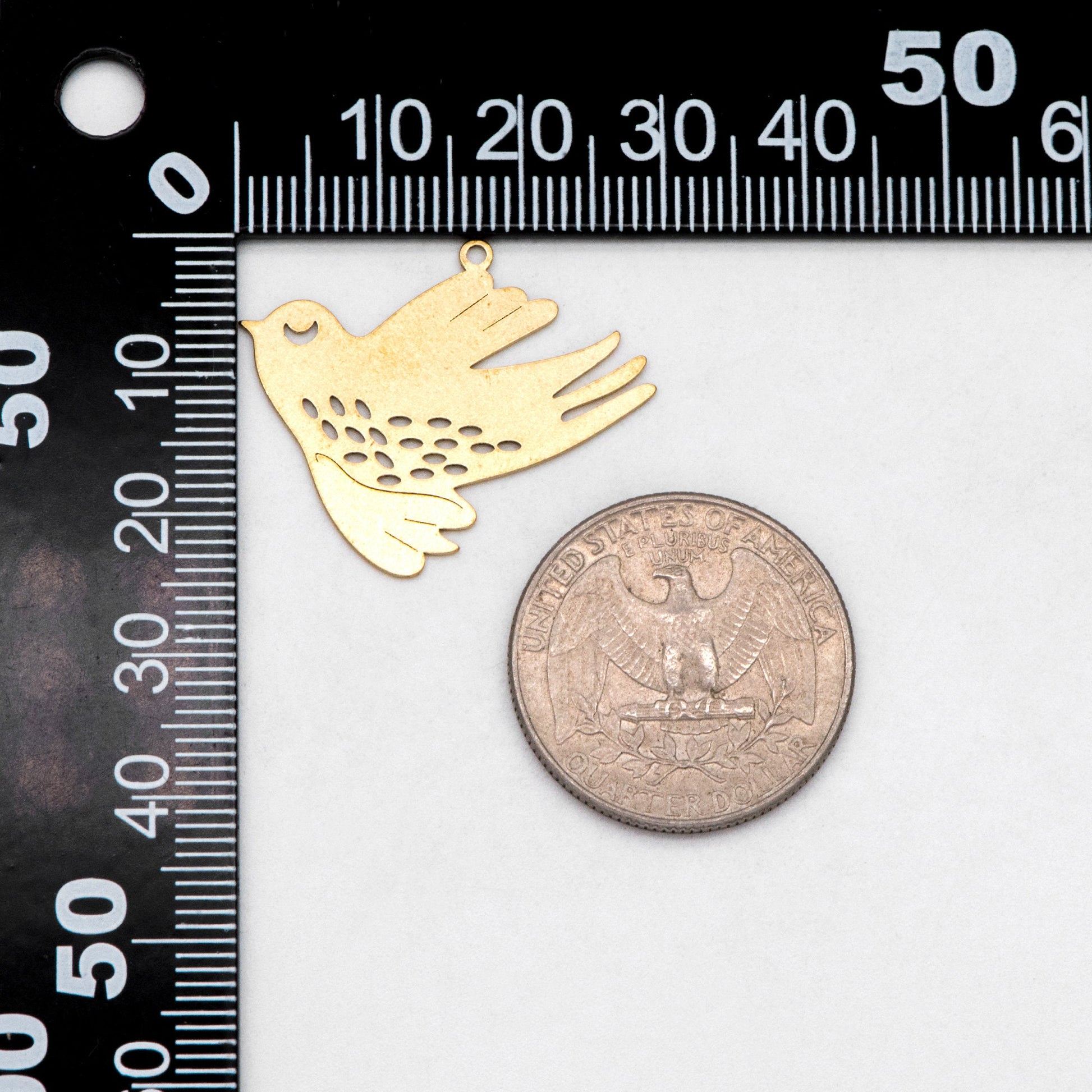 10pcs Raw Brass Bird Charm Pendants 25x30mm, Brass Findings Wholesale (RB-261)