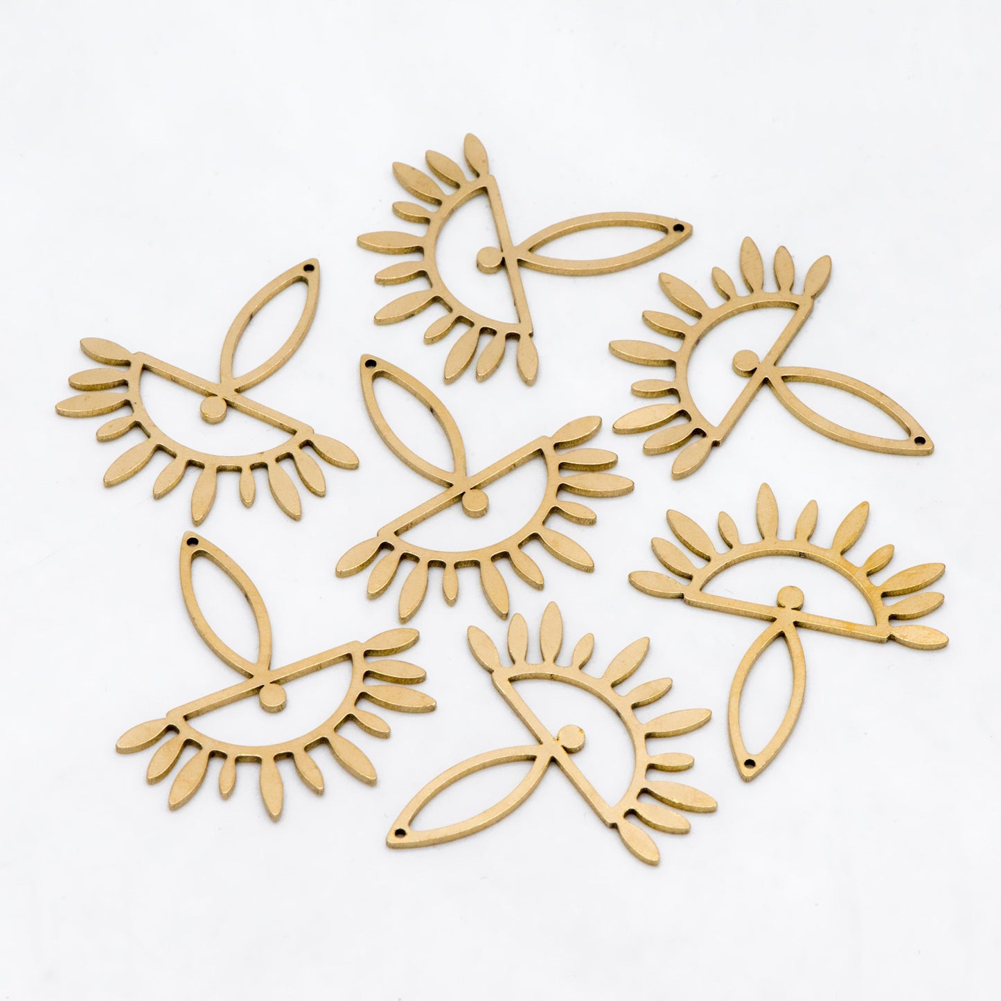 10pcs Raw Brass Half Sun Charm Pendants 30x28mm, Brass Findings Wholesale (RB-269)