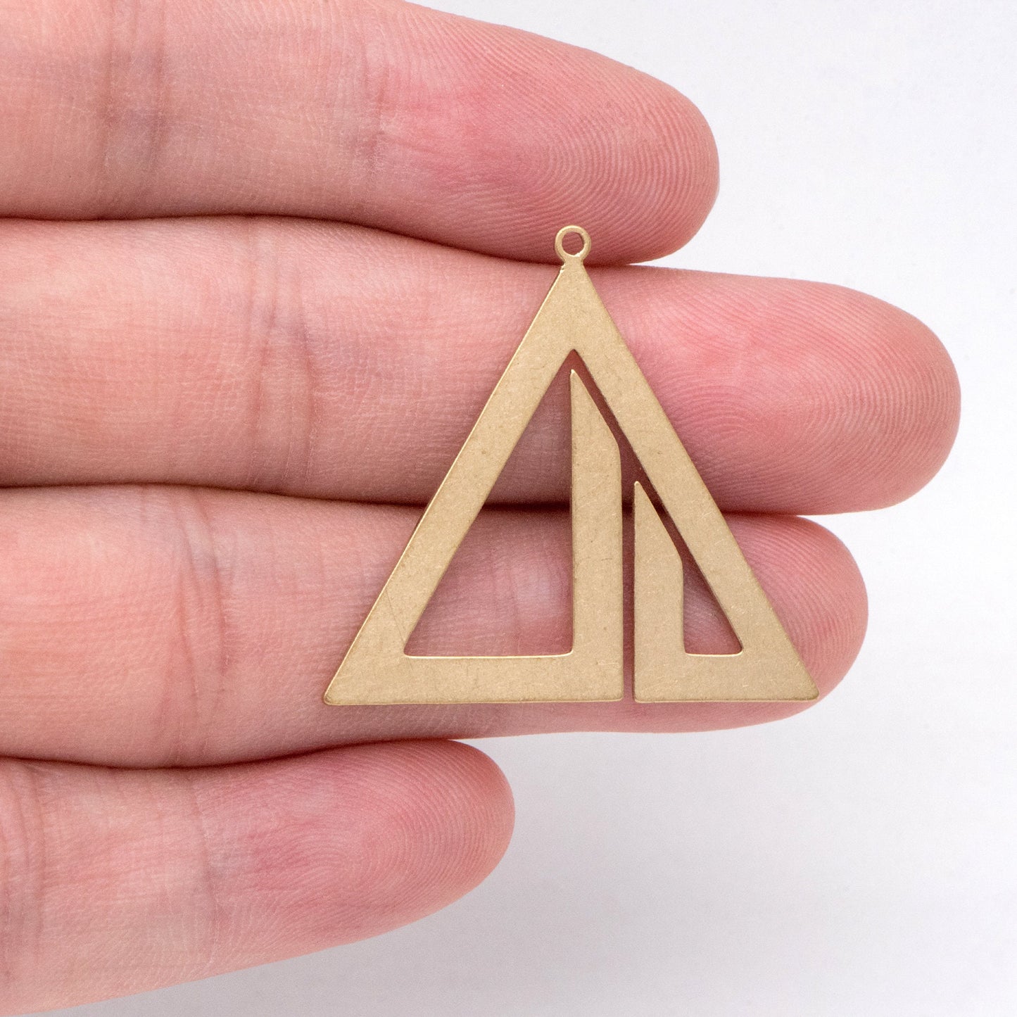10pcs Raw Brass Triangle Charm Pendants, Brass Findings Wholesale (RB-270)